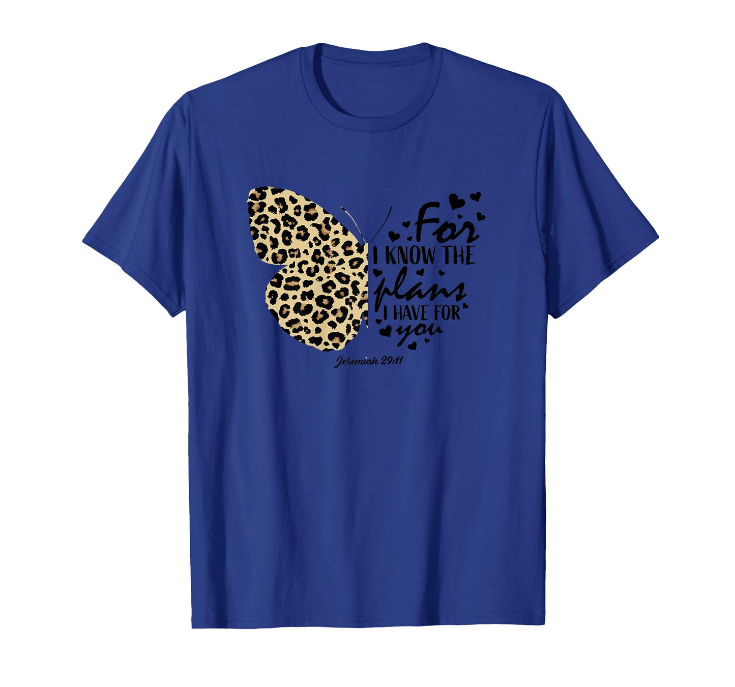 Cute Cheetah Print Butterfly Christian Religious Bible Quote T-Shirt