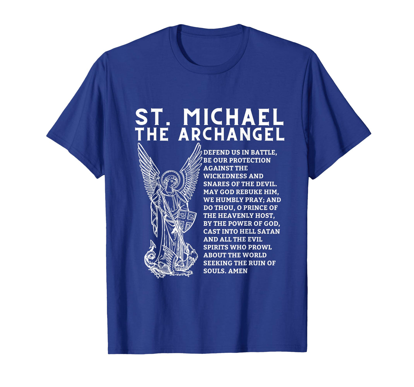 Prayer To St. Saint Michael The Archangel Print Christian T-Shirt