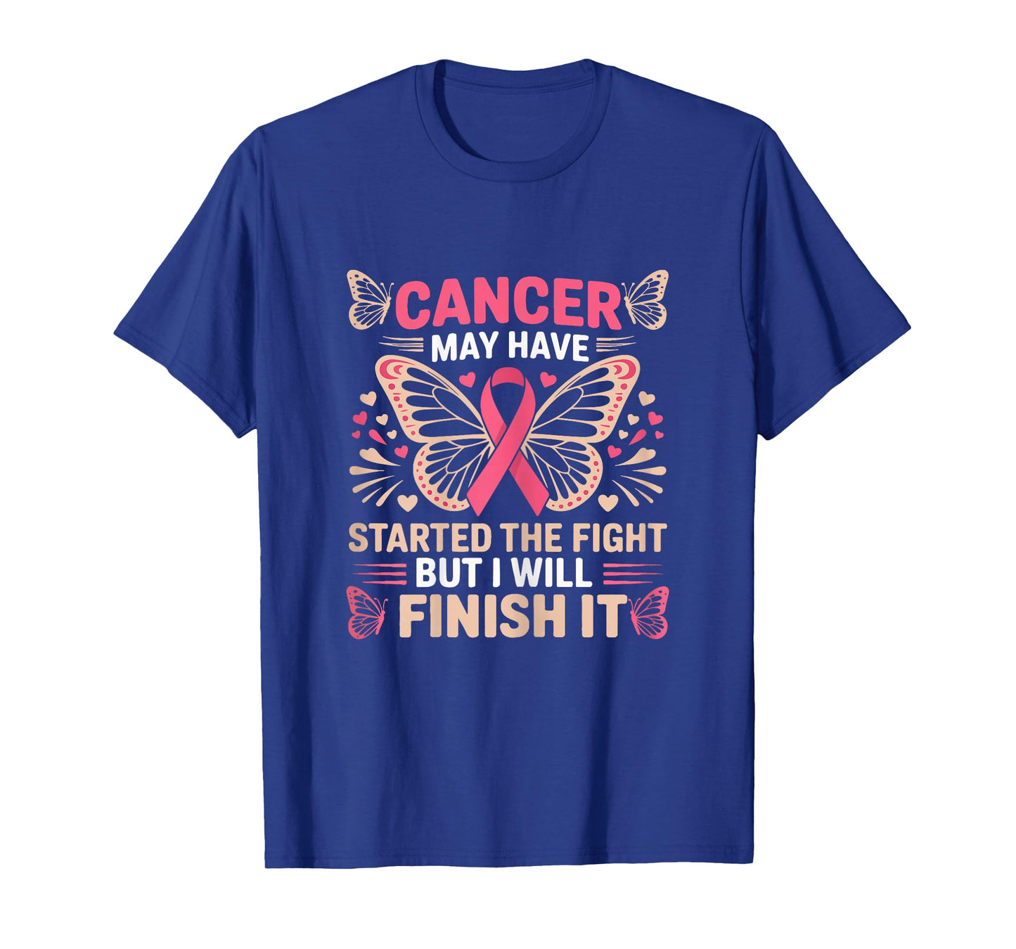 Breast Cancer Survivor I Will Finish The Fight Butterfly T-Shirt