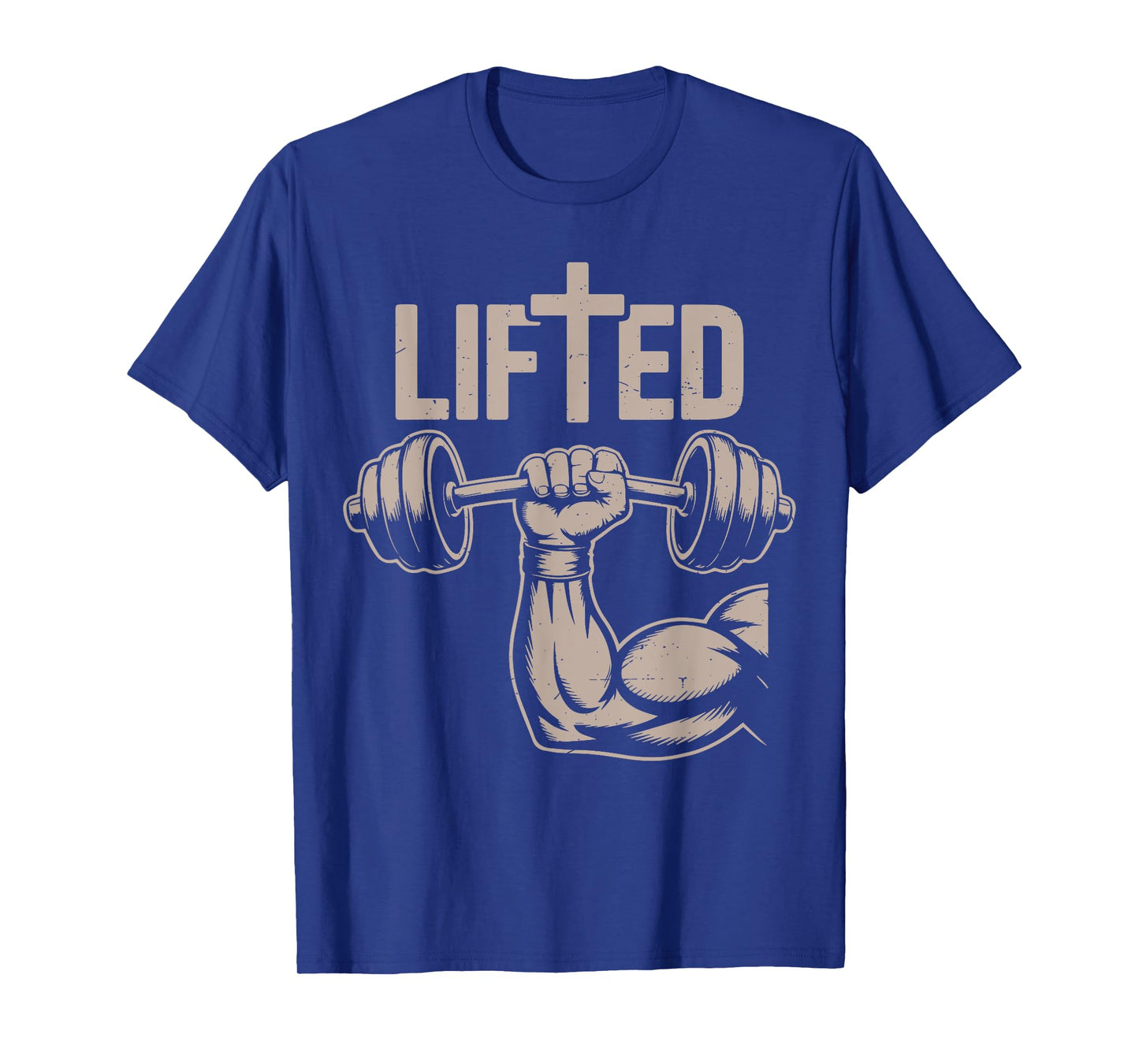 Lifted Funny Christian Workout Gym Jesus Weightlifting Cross T-Shirt