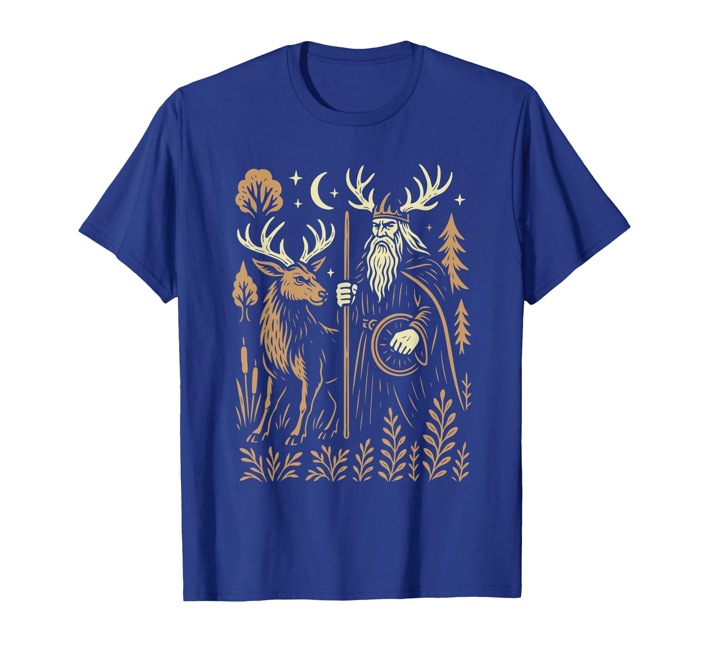 Mythical Norse Forest God Art Viking Pagan Symbolism Nordic T-Shirt