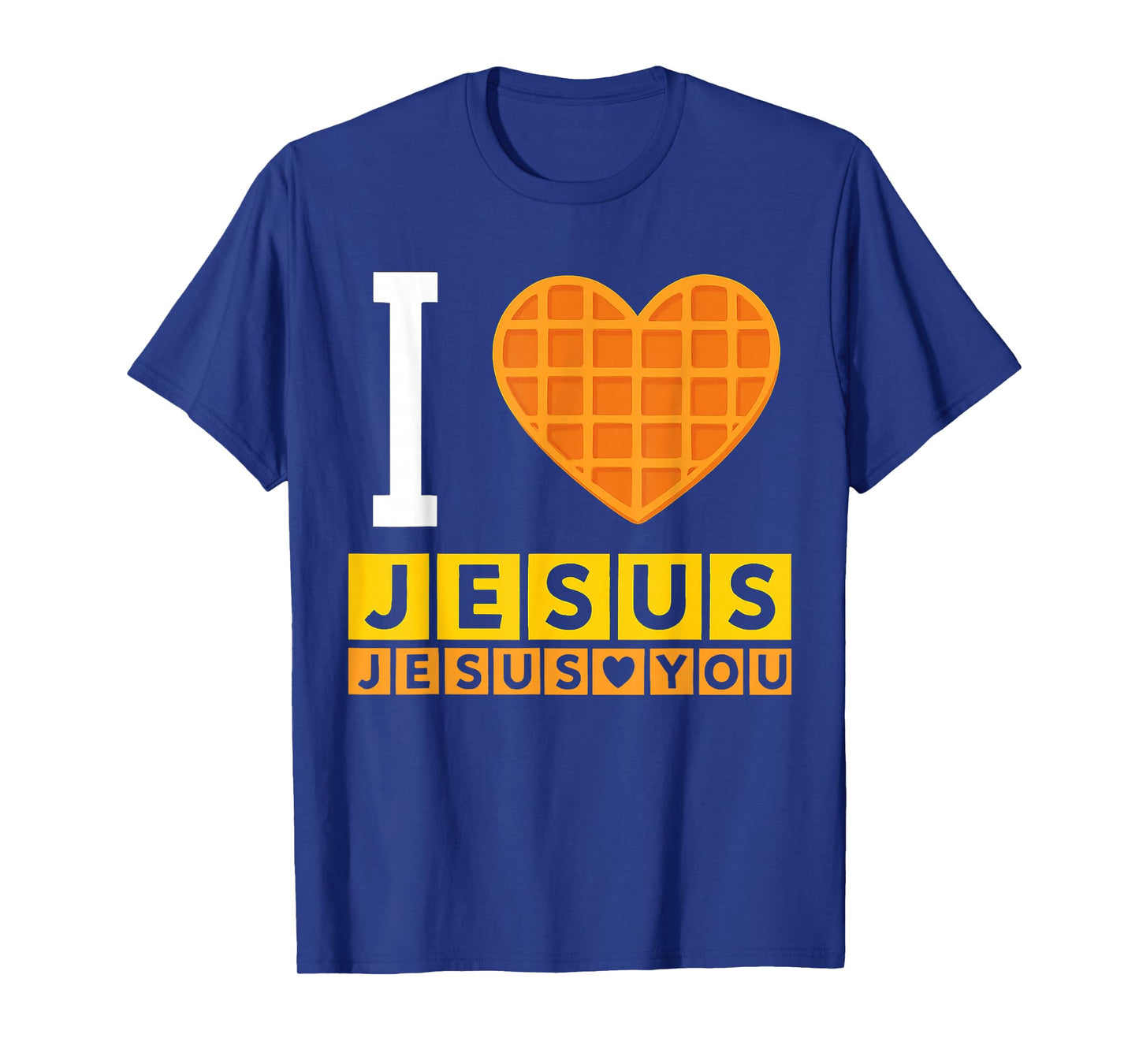 I Love Jesus Waffle Heart Funny Christian Breakfast Squad T-Shirt