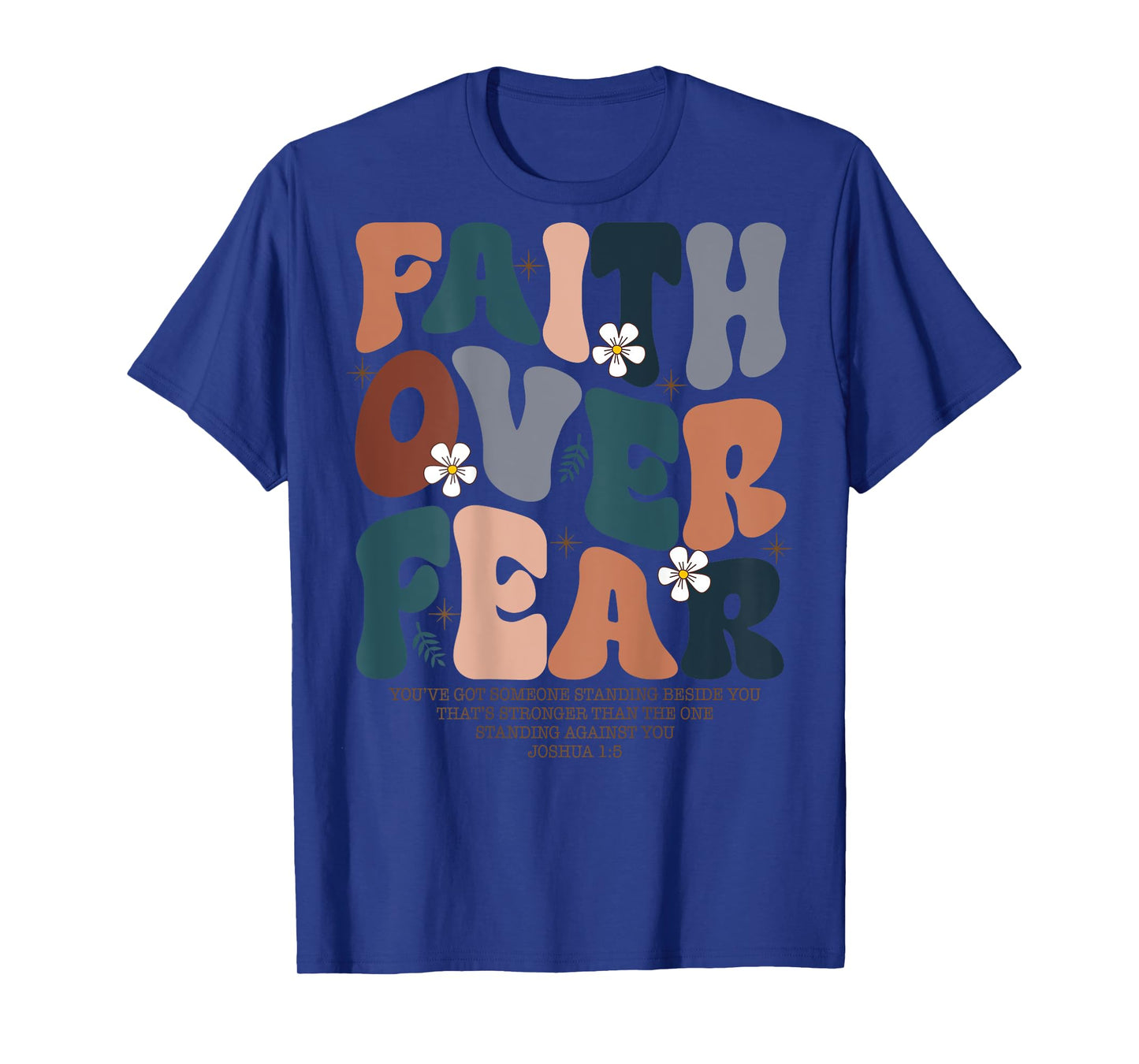 Christian Women Girls Kids Jesus Religious Faith Over Fear T-Shirt