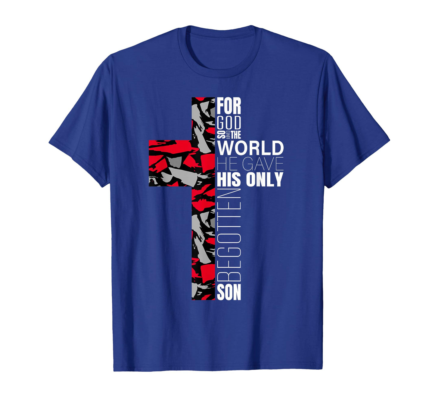 Red Black Gray Christian Cross Bible Verse Gifts Graphic T-Shirt