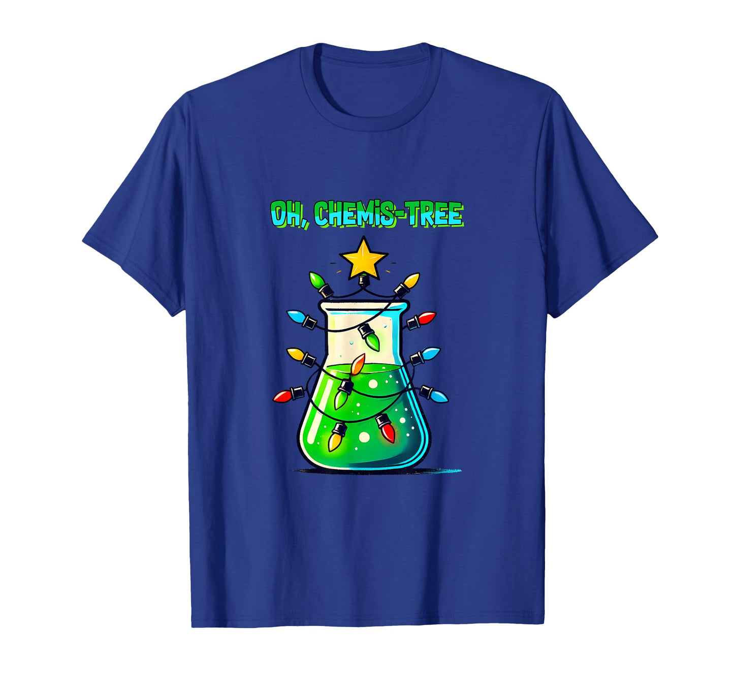 Science Teacher christmas tees Funny Science Teacher Oh Chemis-Tree Christmas Xmas tree Unisex-Adult T-Shirt Black Small