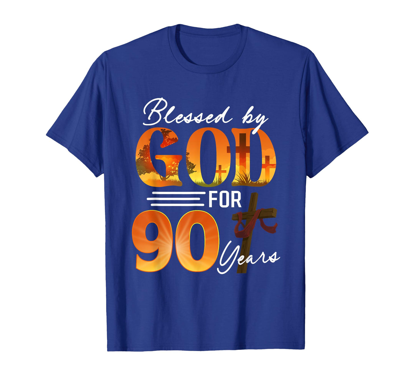 Blessed By God For 90 Years Old Gift 90th Birthday Christian T-Shirt