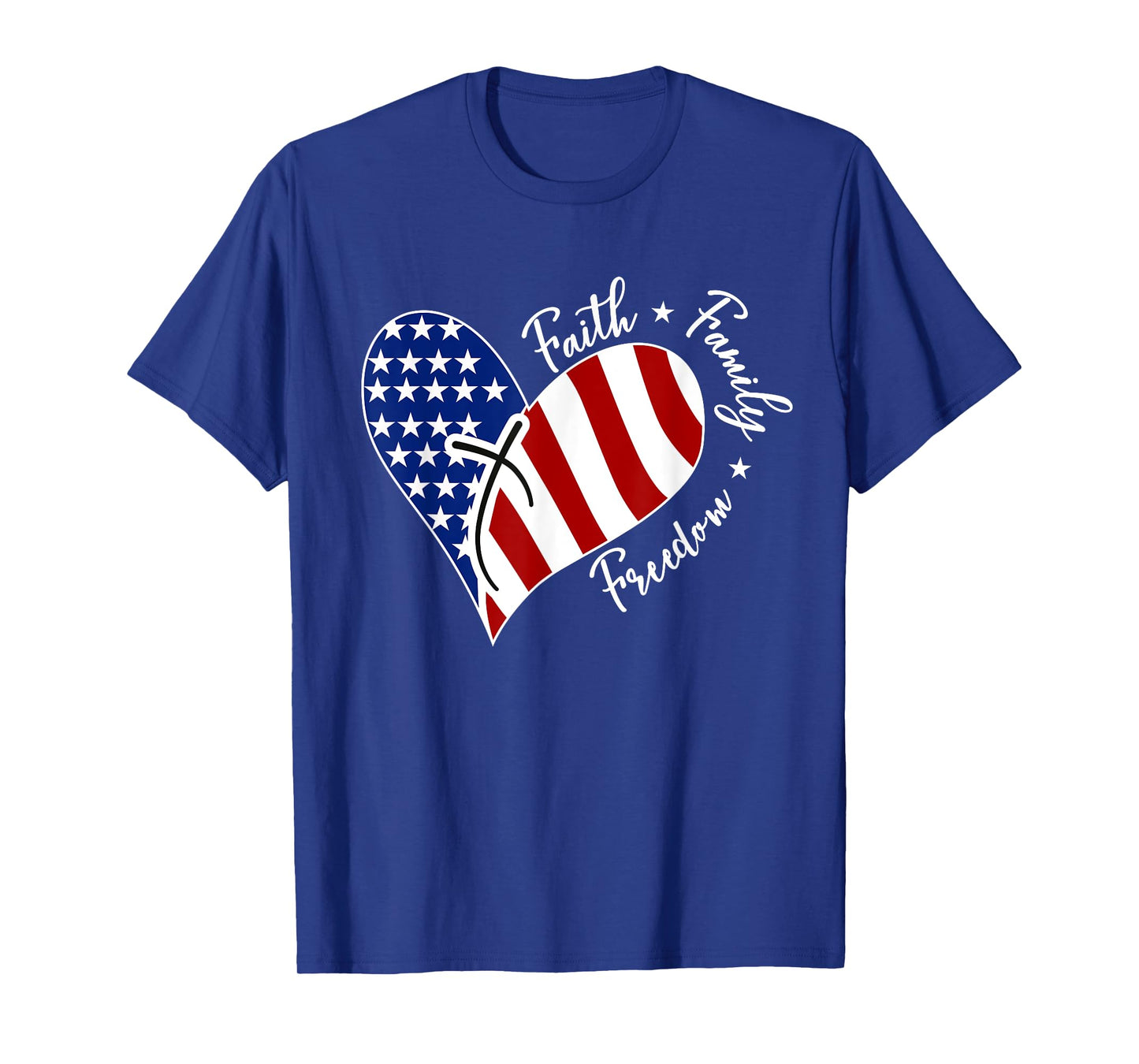 Jesus Cross Heart-Shaped America Flag The Lord Is My Rock T-Shirt