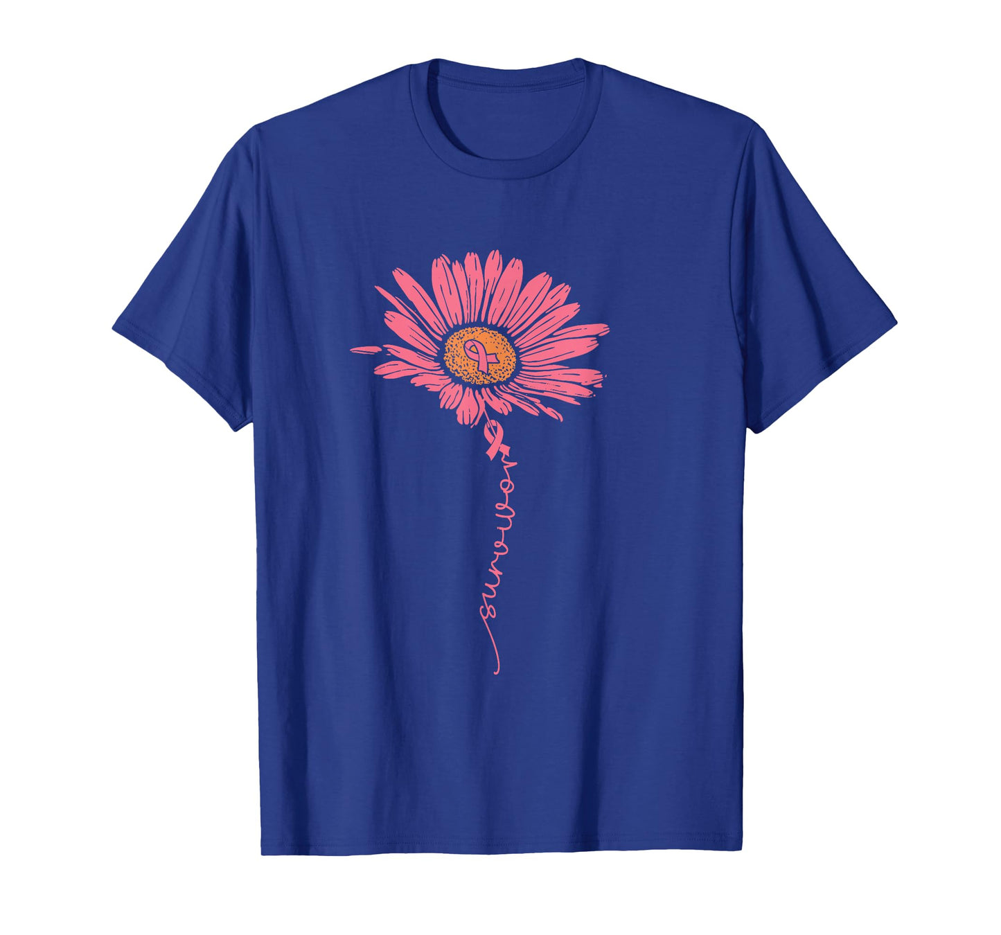 Sunflower Faith Breast Cancer Awareness Pink Ribbon T-Shirt