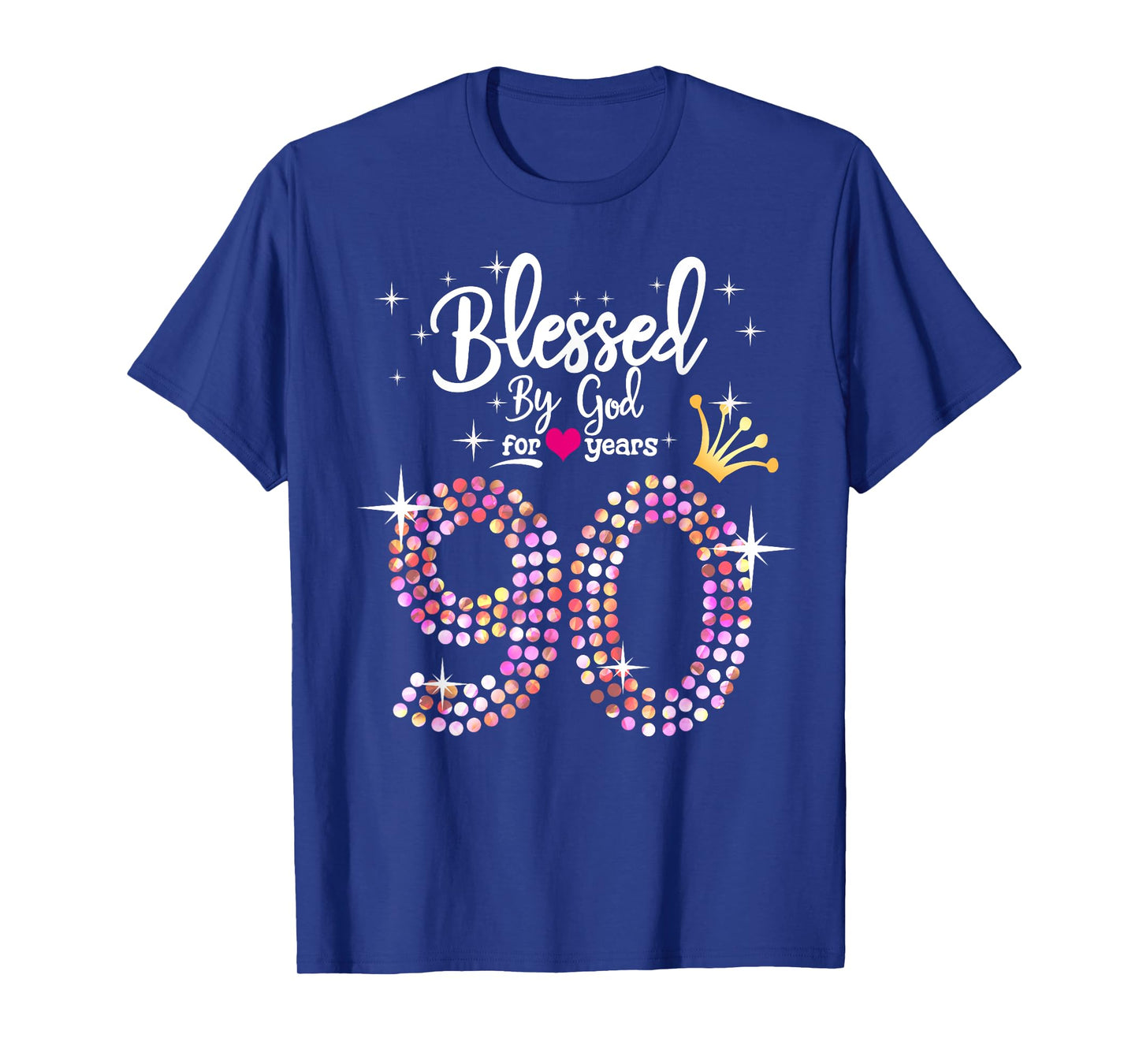 Womens Blessed by God for 90 Years 90th Birthday Anniversary T-Shirt