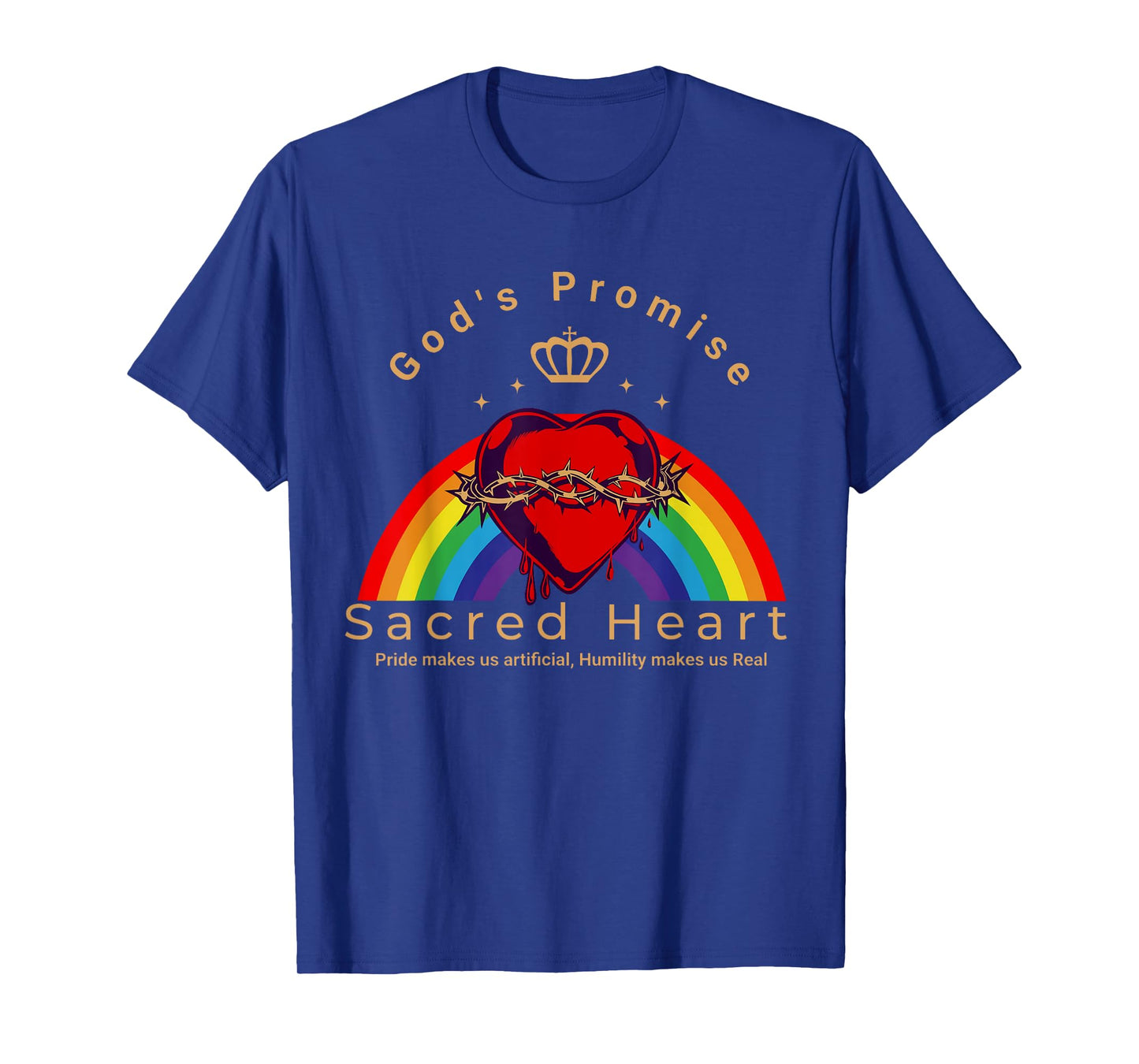 Sacred Heart of Jesus Rainbow Funny God Christian LGBT Pride T-Shirt