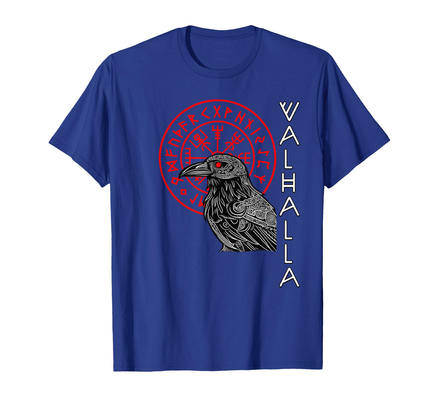 Valhalla Raven Odin's Raven Odin Runes Norse Compass Viking T-Shirt