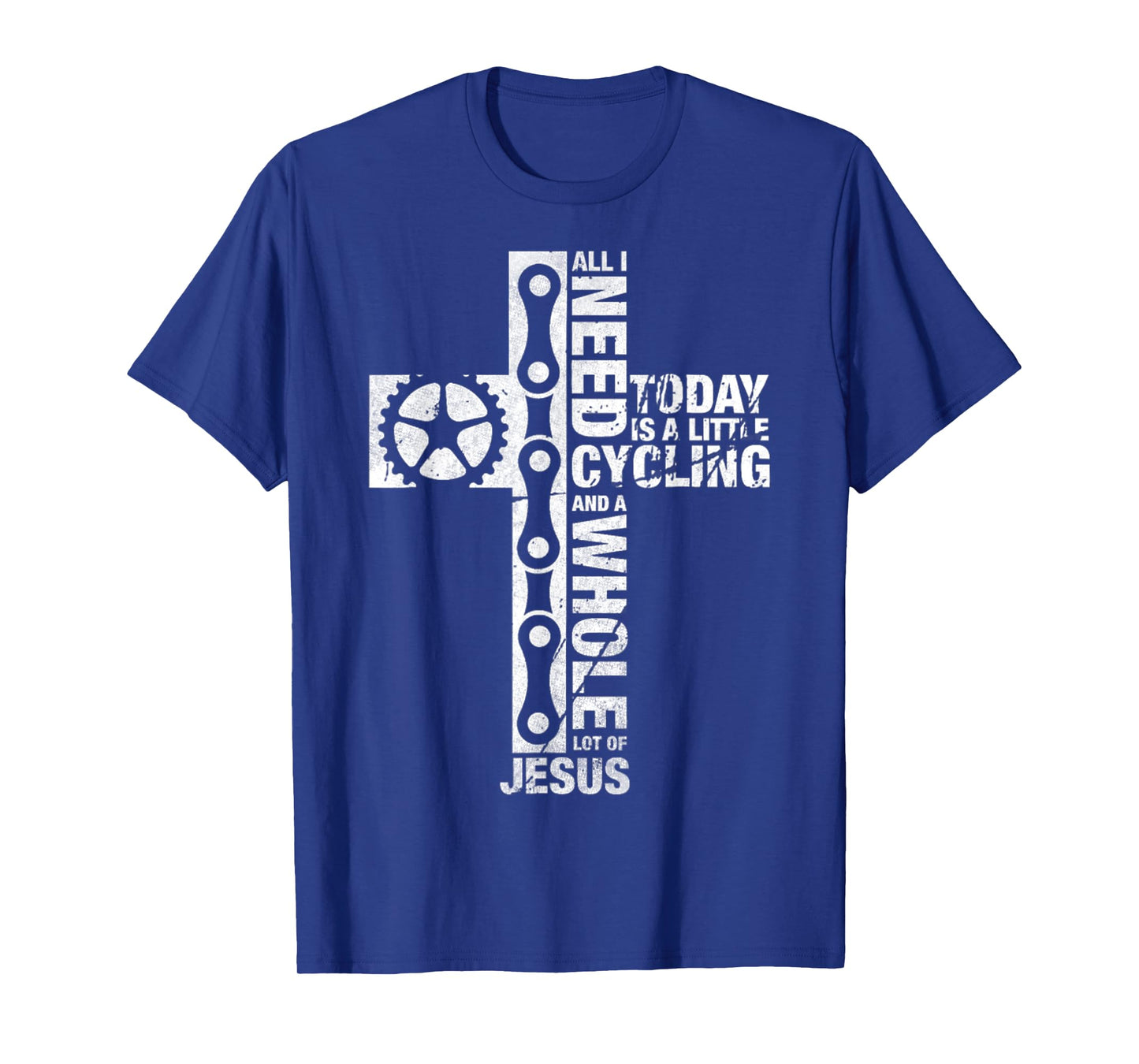 Vintage I Need Is Cycling And Jesus Christian Religious T-Shirt