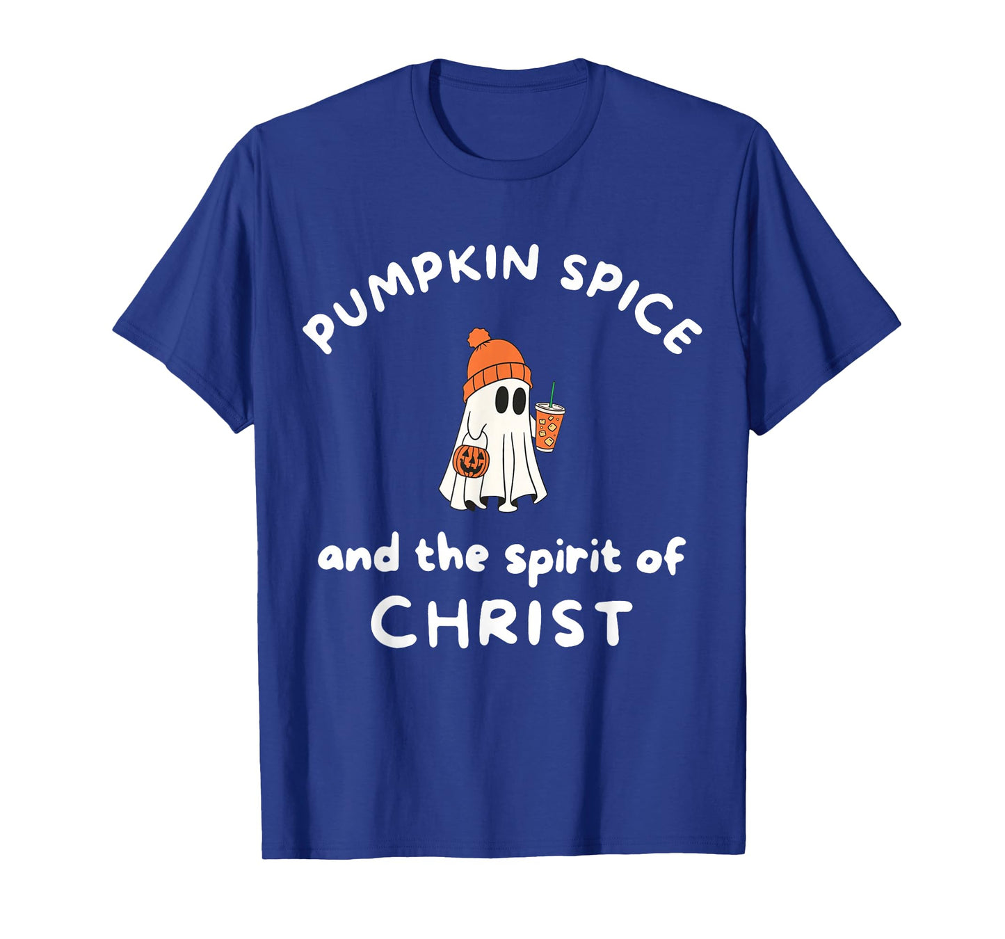 Pumpkin Spice and The Spirit of Jesus Christ Ghost Halloween T-Shirt