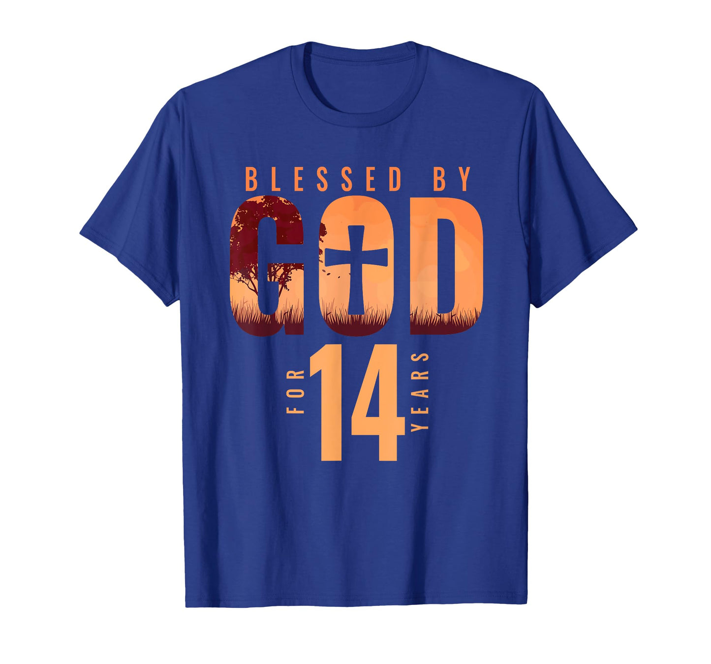 Blessed By God For 14 Years 14th Birthday Religious Theme T-Shirt