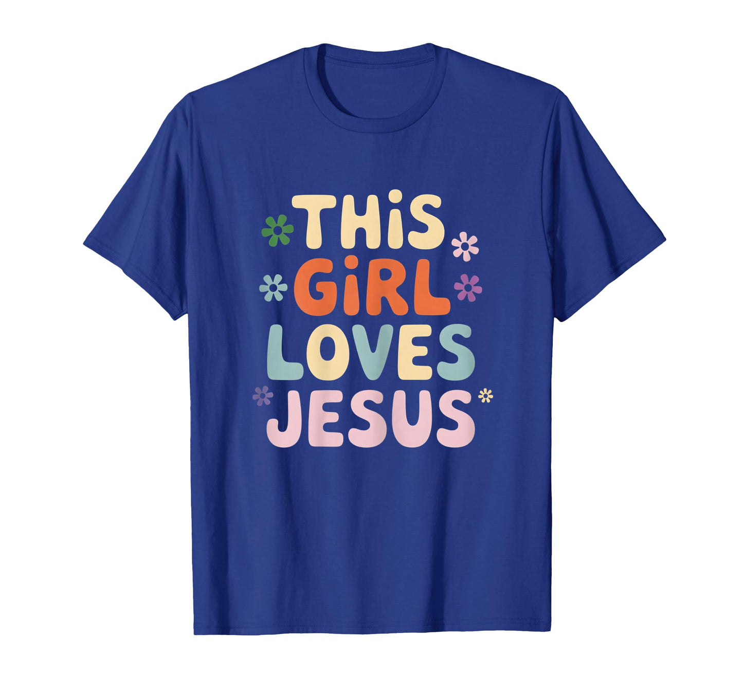 This Girl Loves Jesus Christian Faith Retro God Prayer T-Shirt