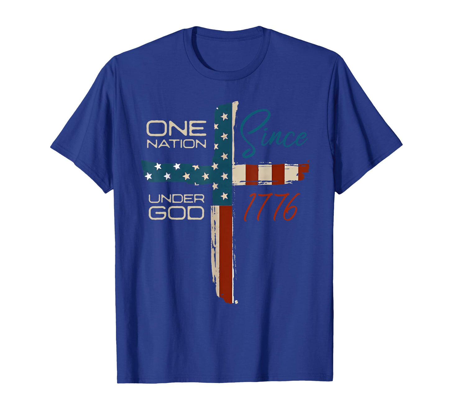 One Nation Under God Flag 4th Of July Patriotic Christian T-Shirt