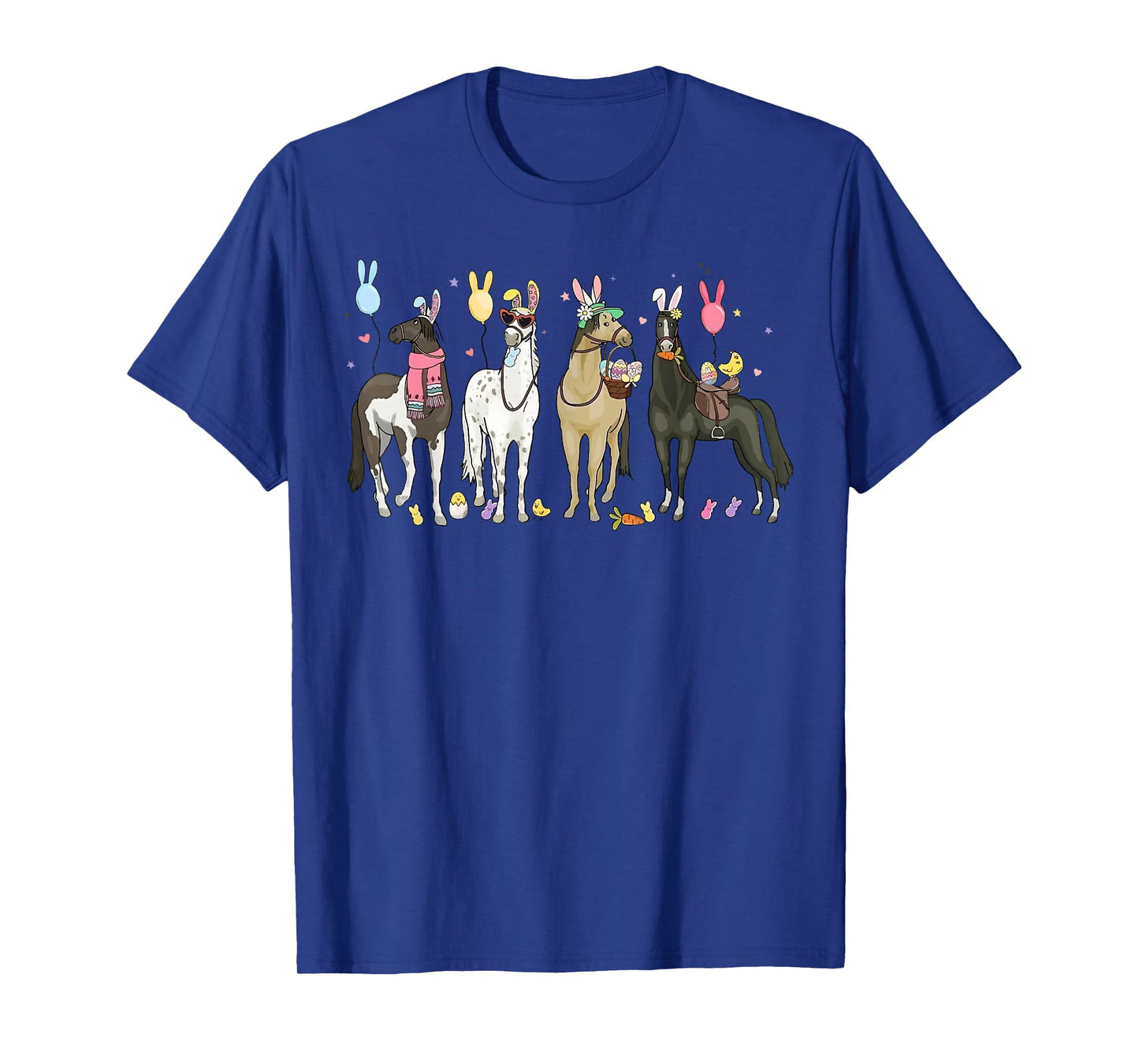 Funny Horse Easter Day Farm Animal Cute Bunny Horse Lover T-Shirt