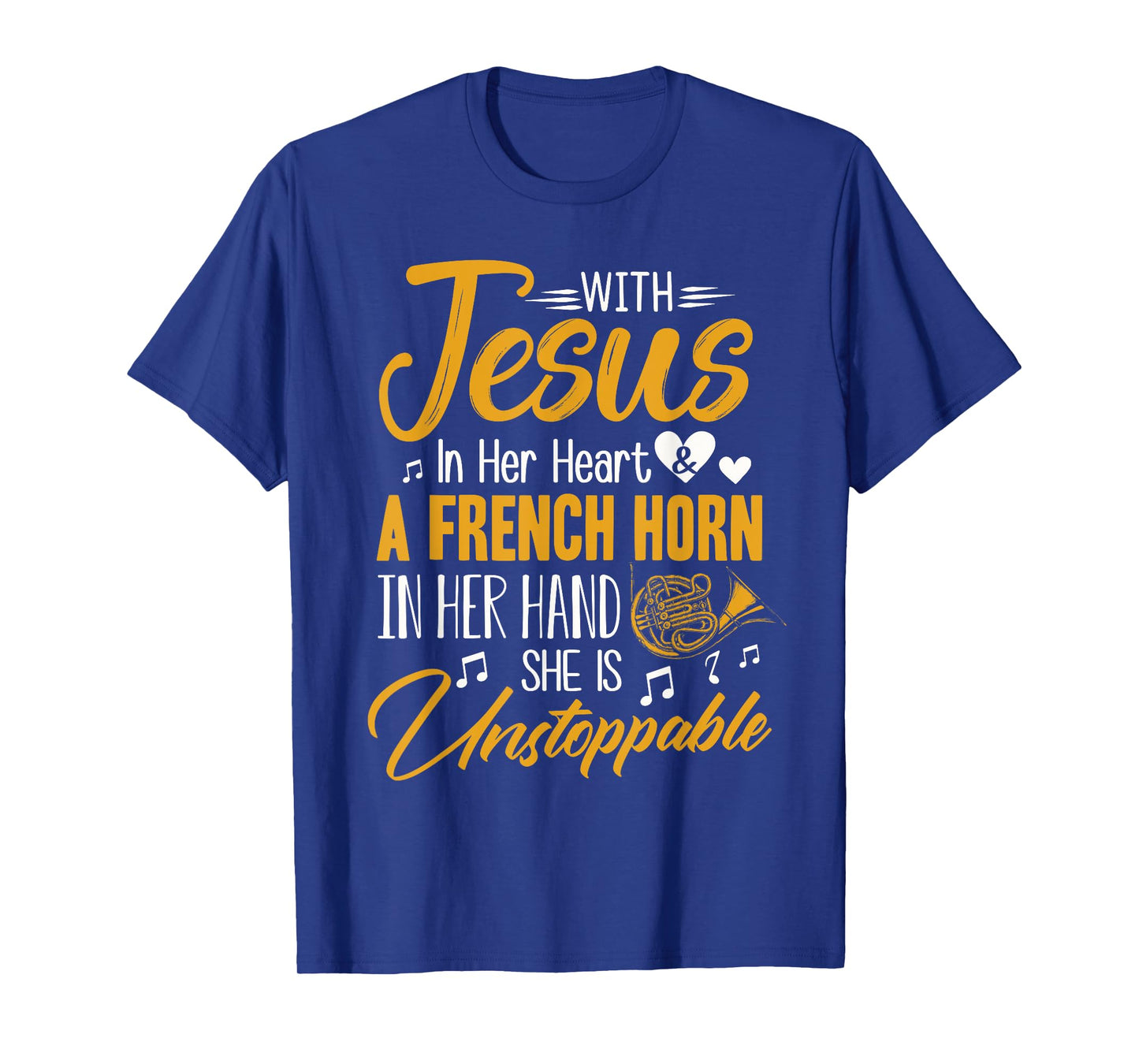 French Horn Shirt With Jesus In Her Heart French Horn Band T-Shirt
