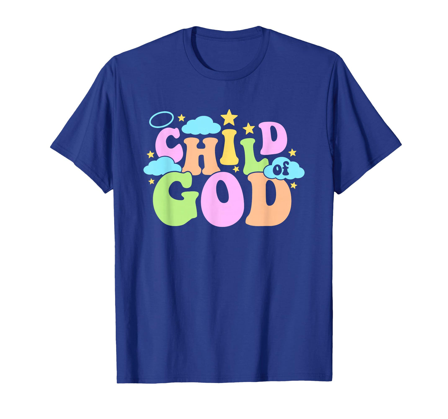 Cute Groovy Pastel Child of God Faith Saying T-Shirt