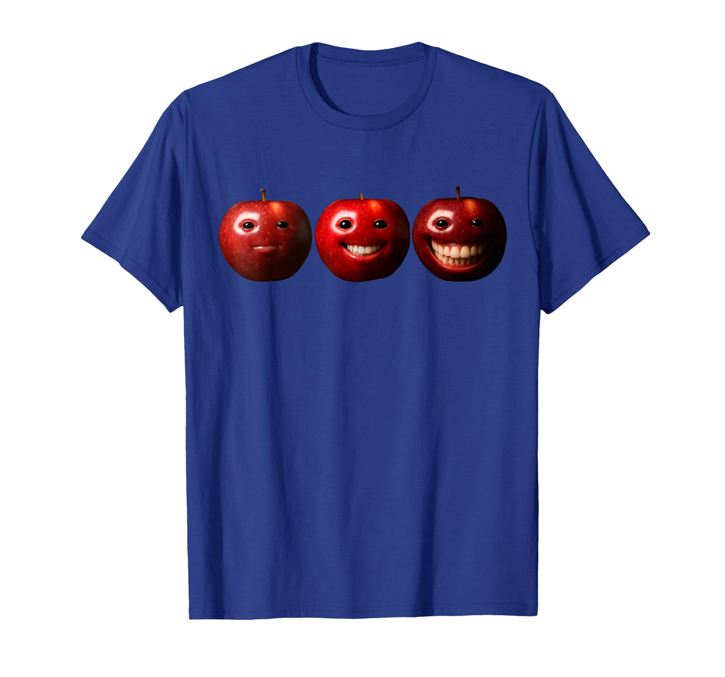 Funny Silly AI Apple gen z Meme BrainRot Humor Smiling Fruit T-Shirt