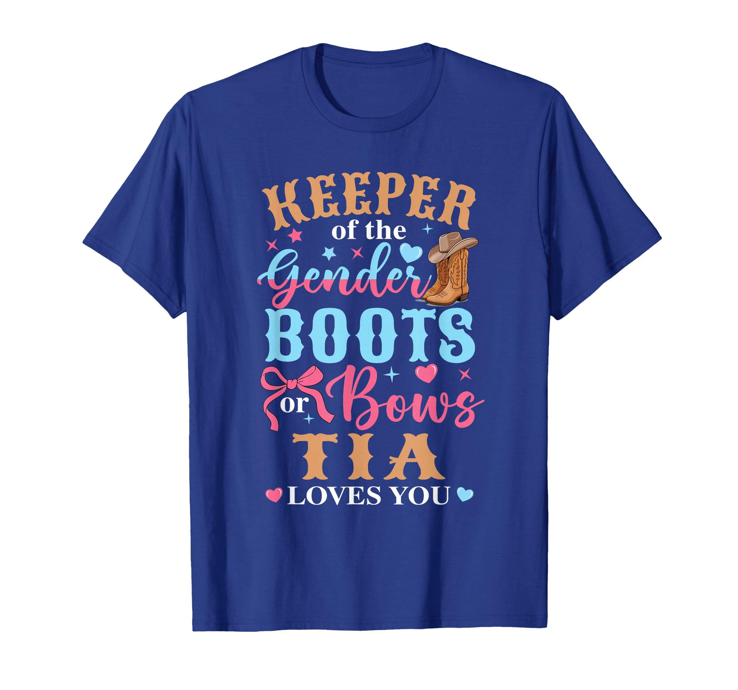 Boots Or Bows Tia Loves You Gender Reveal Family Matching T-Shirt