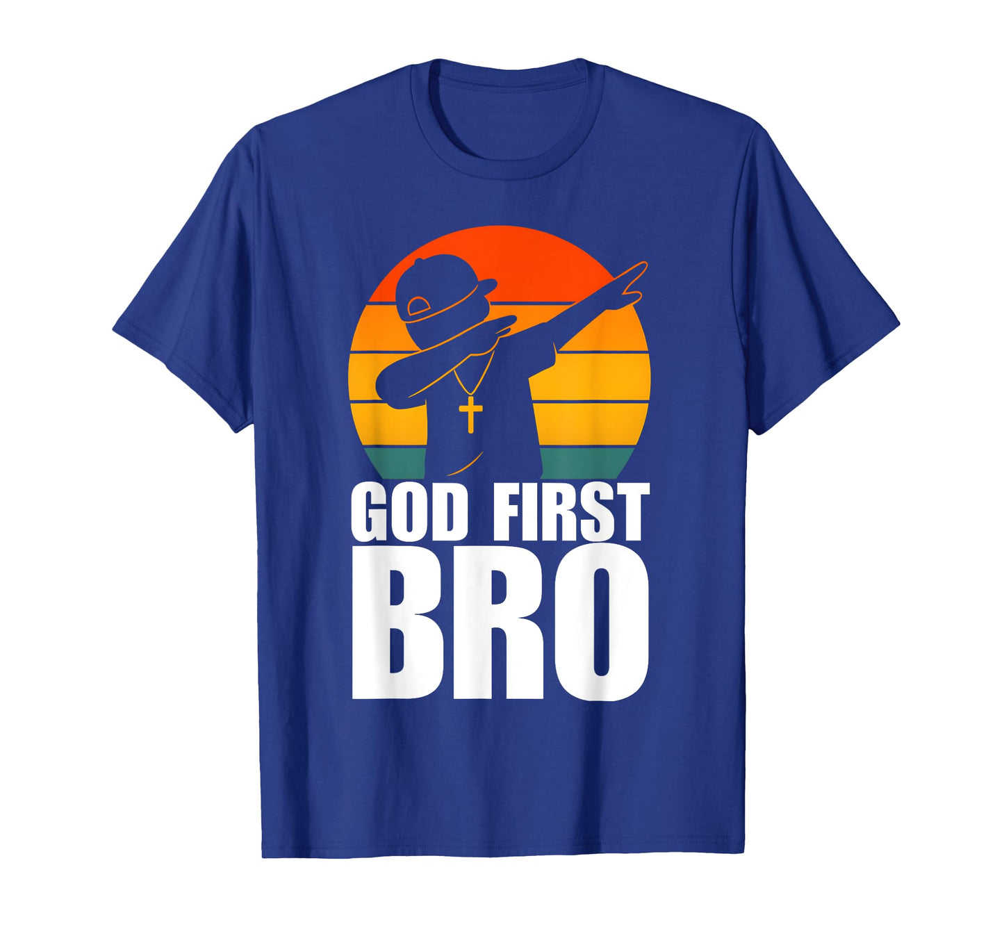 God First Bro Dabbing Boy Christian Retro Kids Boys Saying T-Shirt