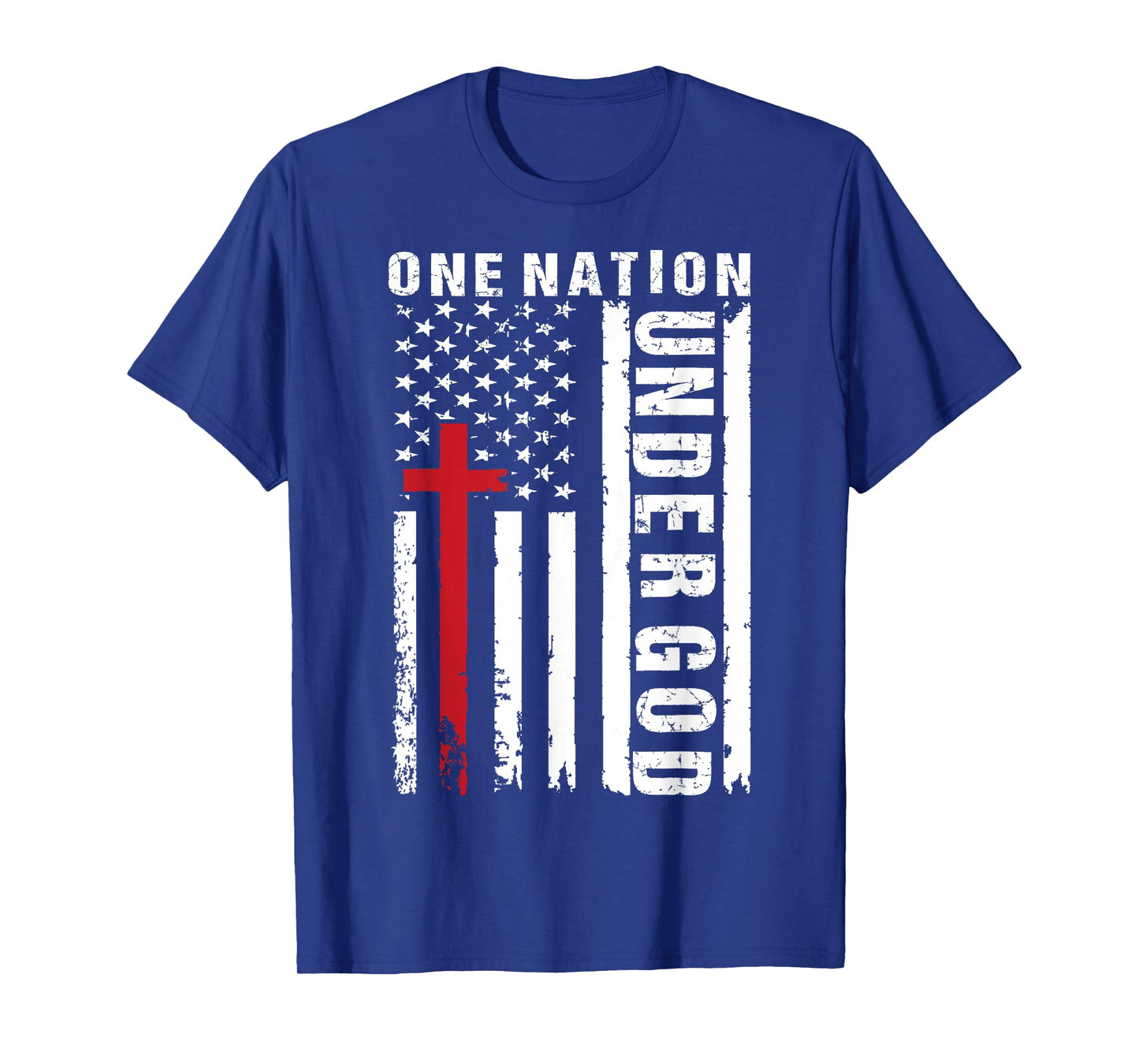 One Nation Under God Flag 4th Of July Patriotic Christian T-Shirt