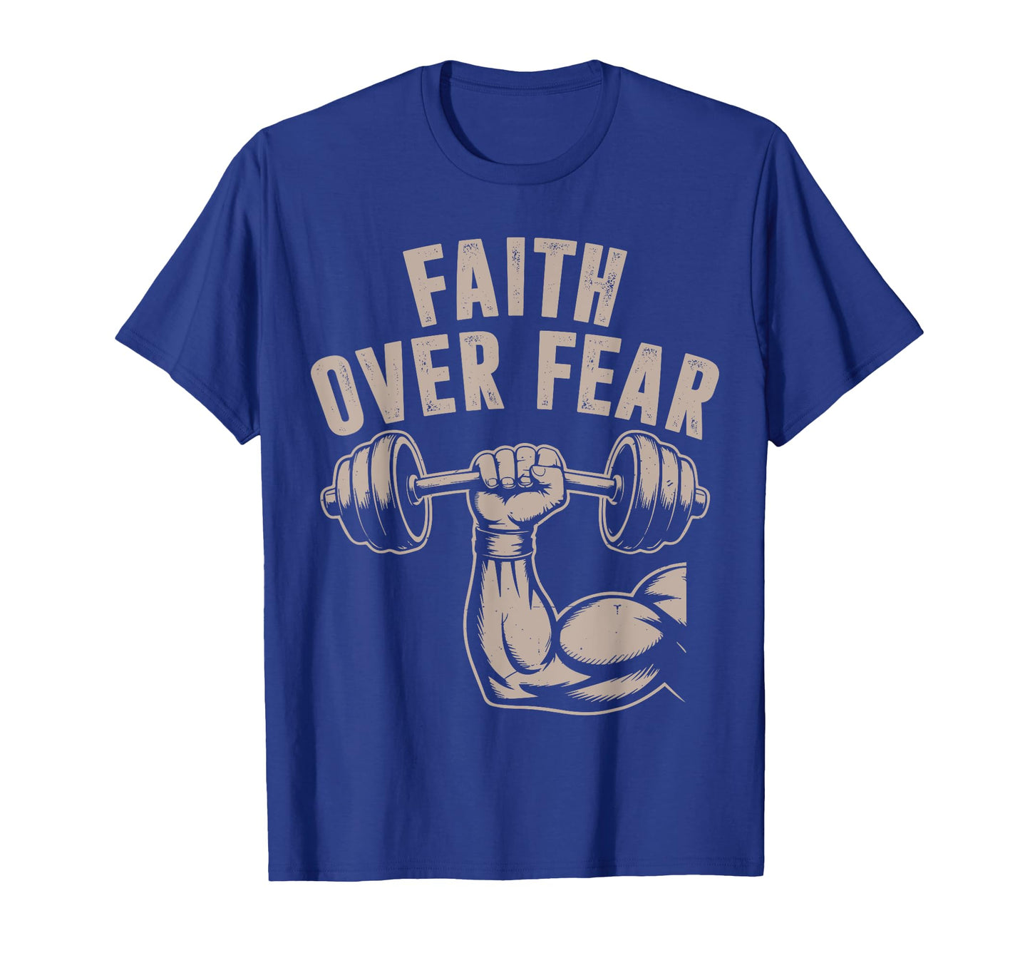 Faith Over Fear Funny Christian Workout Gym Jesus Men Women T-Shirt