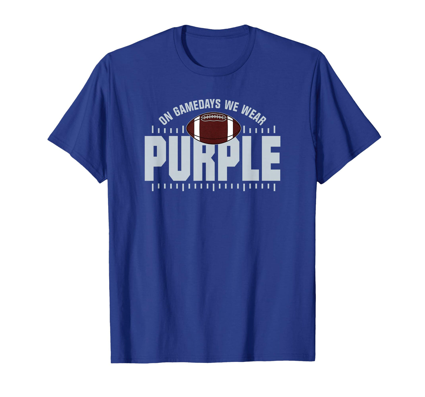 On Gamedays We Wear Purple Silver Lettering T-Shirt