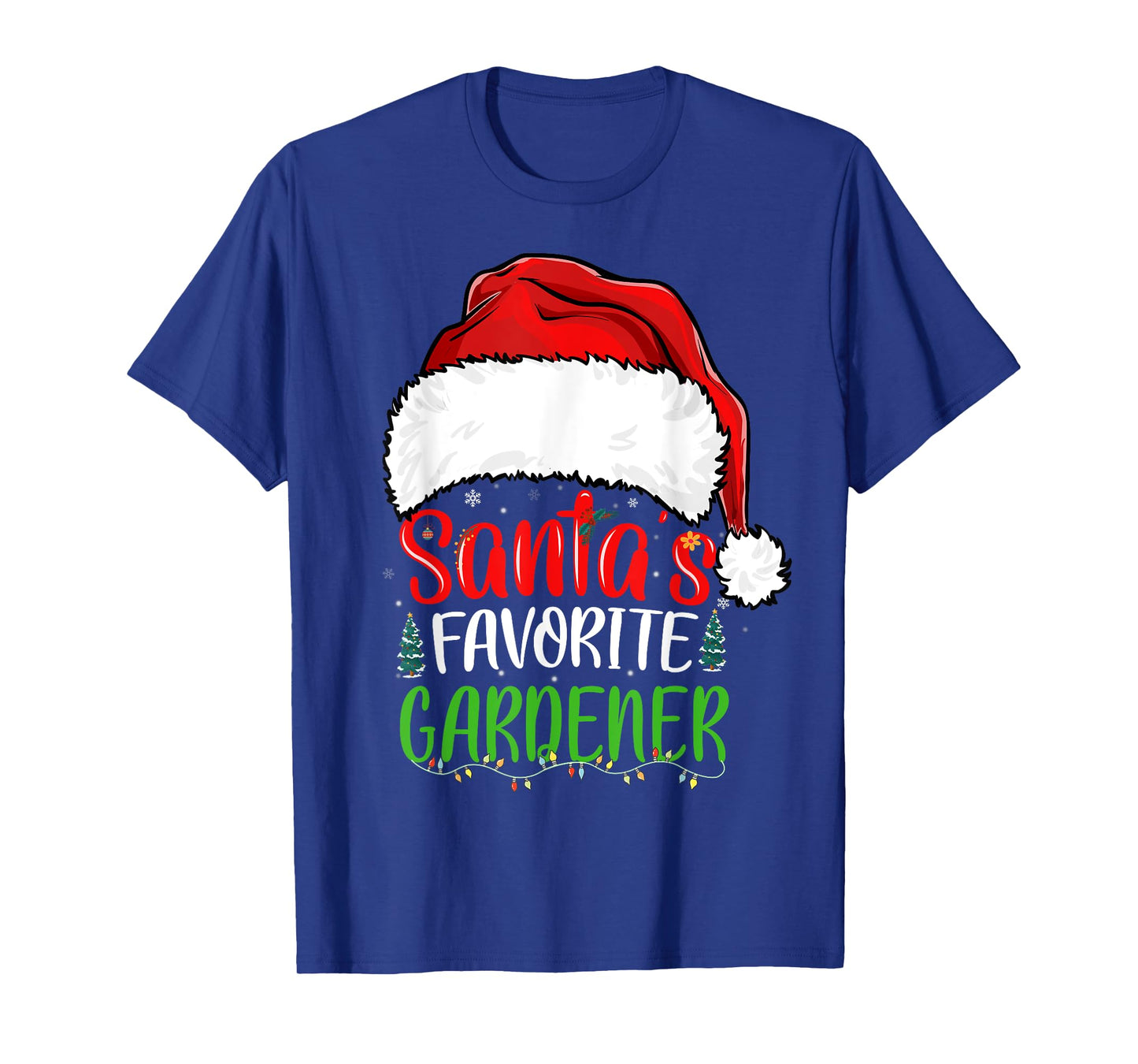 Santa's Favorite Gardener Funny Christmas Gardening T-Shirt