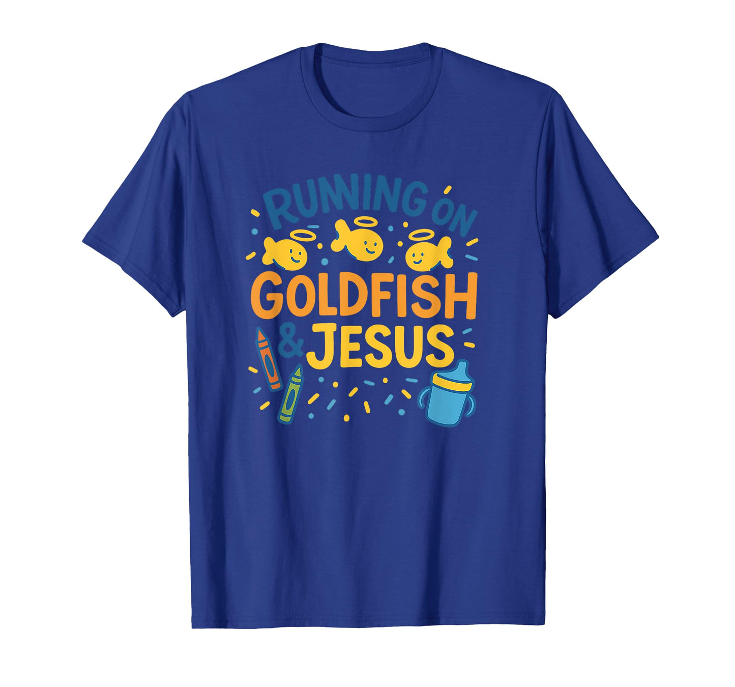 Running on Goldfish & Jesus Christian Preschool Teacher T-Shirt