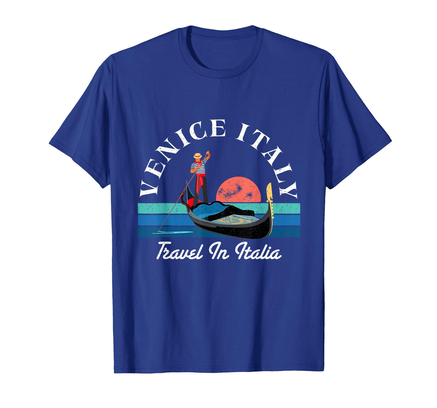 Gondolier Gondola Venice Italy Vintage 70s 80s Style T-Shirt