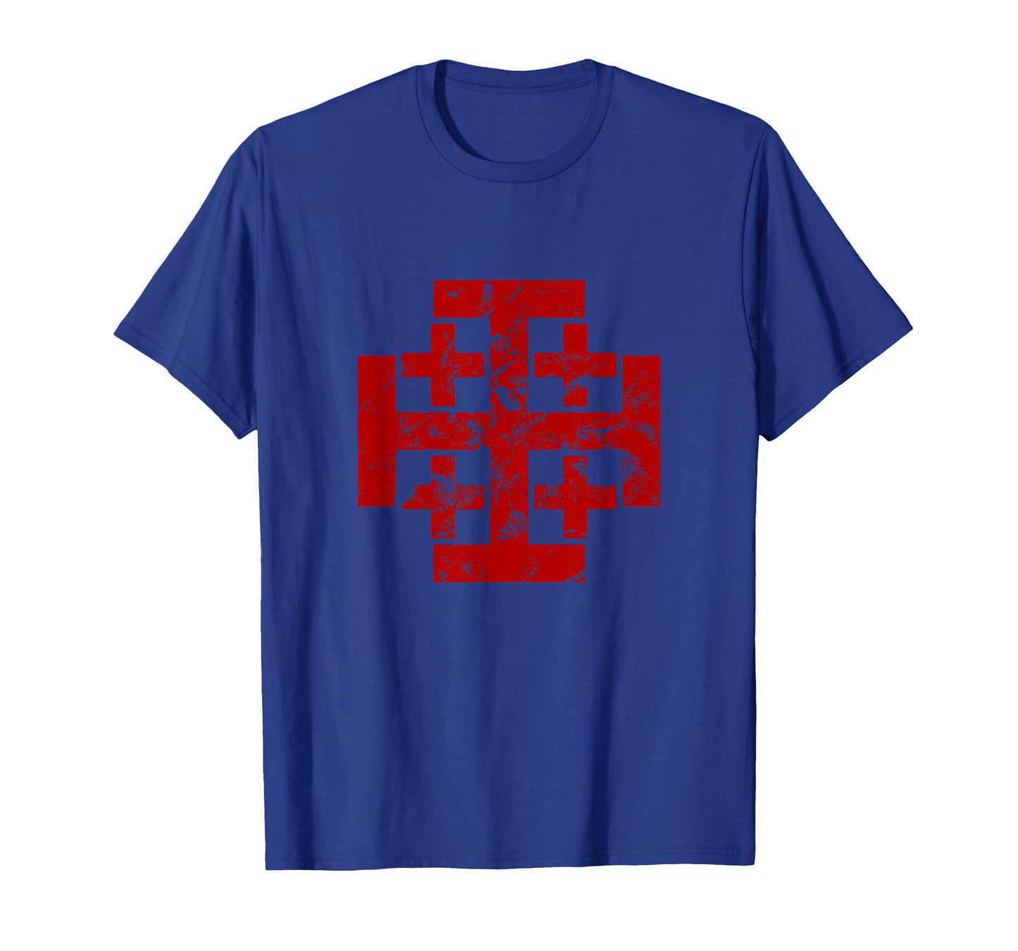 Jerusalem Cross Crusader T-Shirt Christian Catholic Distress T-Shirt