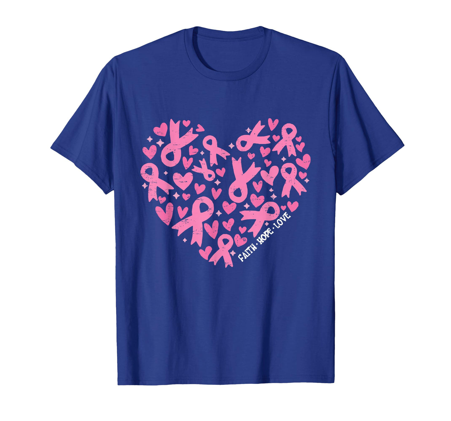 Faith Hope Love Breast Cancer Awareness Pink Ribbon Warrior T-Shirt