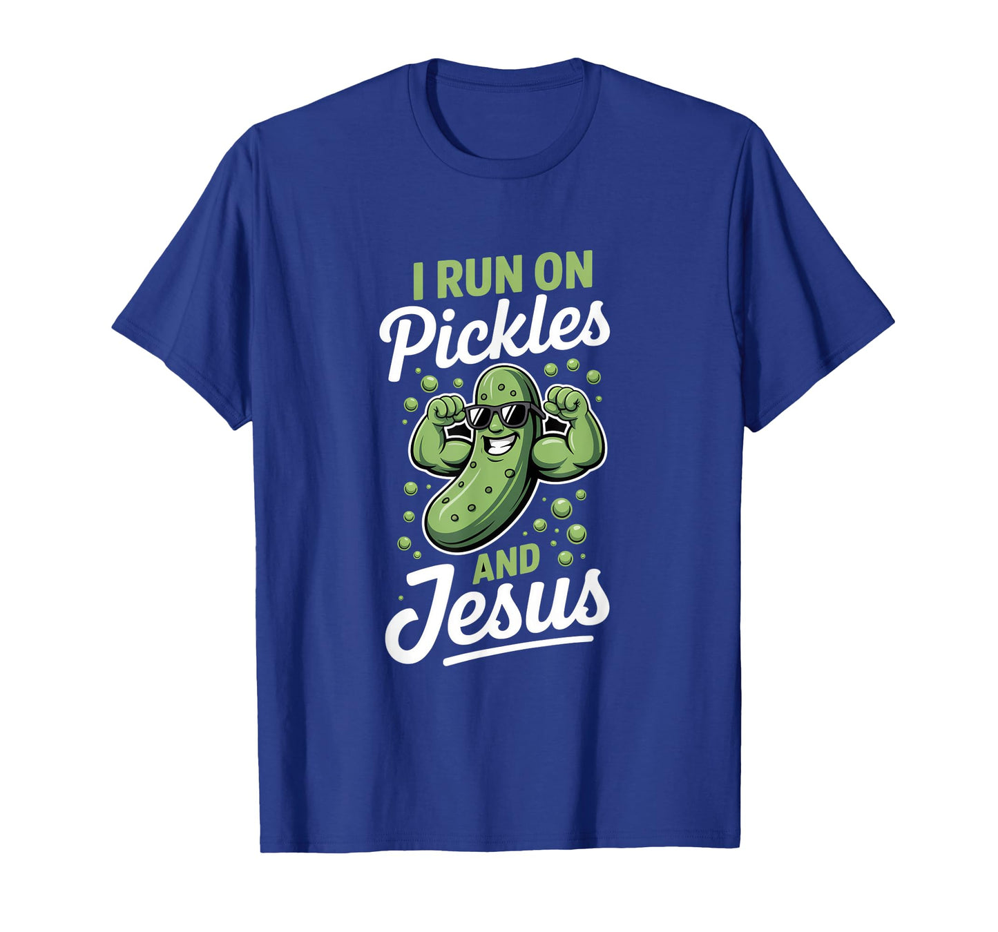 Funny Pickle Cucumber I Run on Pickles and Jesus T-Shirt