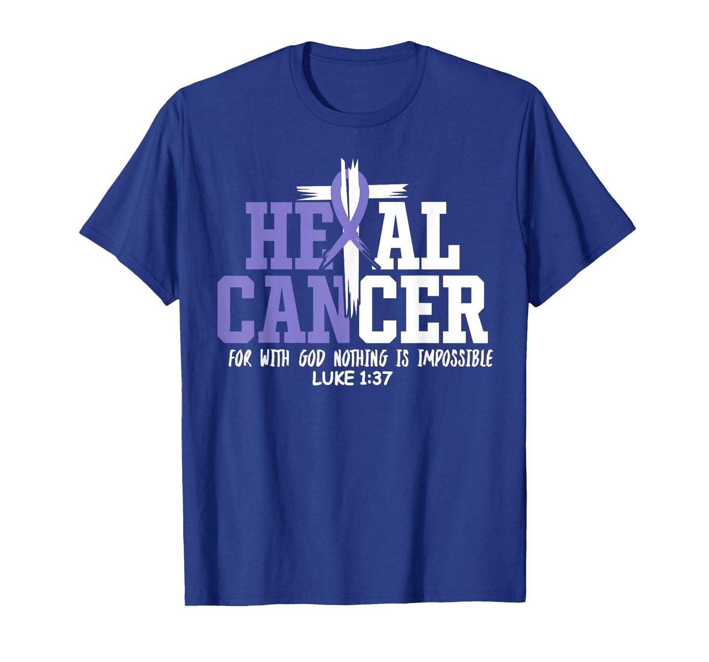 Heal Cancer Believe God Vintage Esophageal Cancer Awareness T-Shirt
