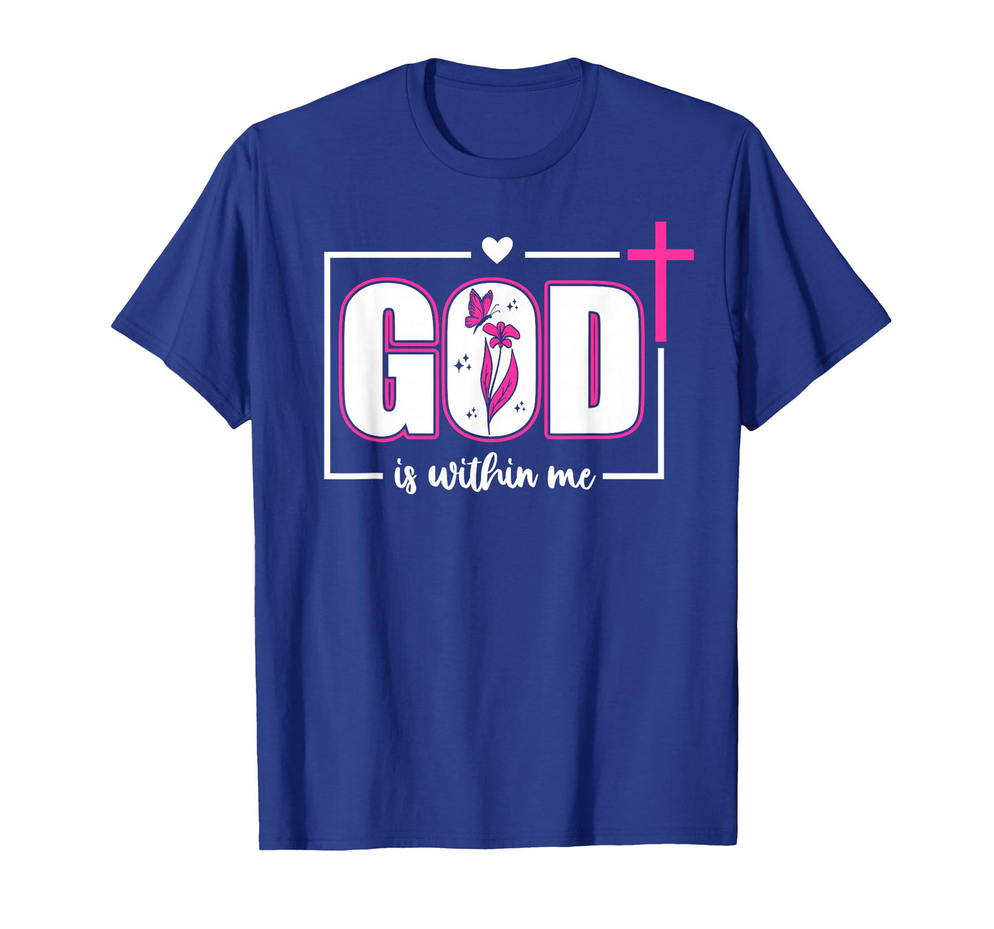 God is Within Me Will I Not Fall Psalm 46:5 Bible Verse Pink T-Shirt