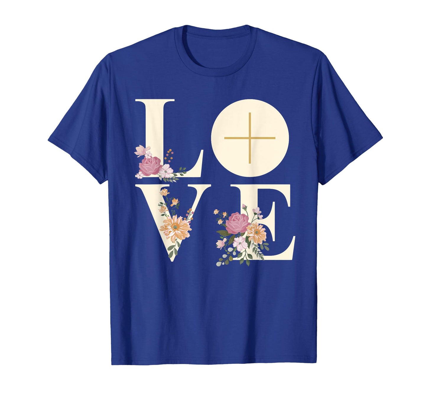Love Cross Floral Eucharist Liturgy Catholic Christian T-Shirt