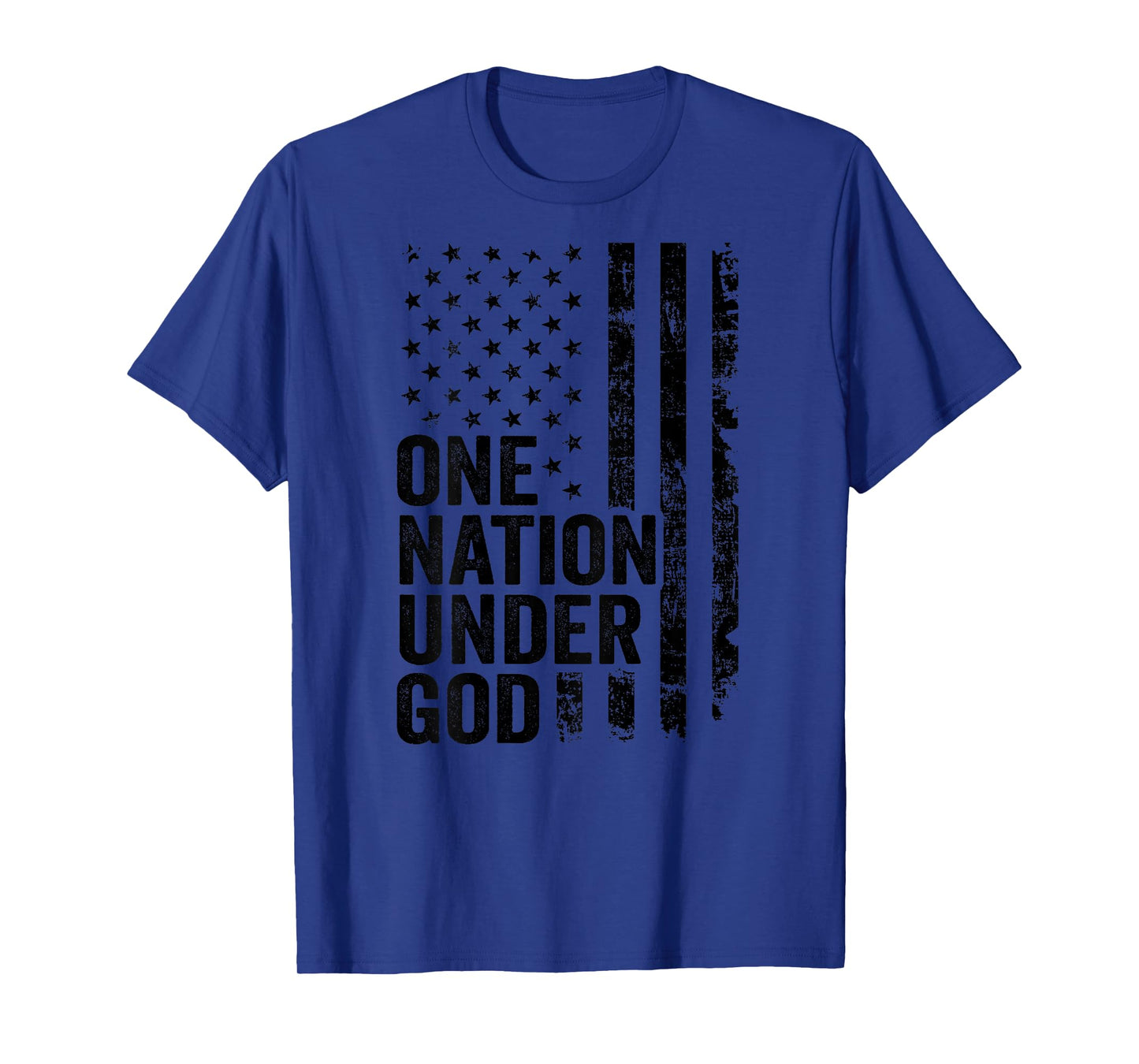 One Nation Under God - Christian Faith USA Flag (ON BACK) T-Shirt