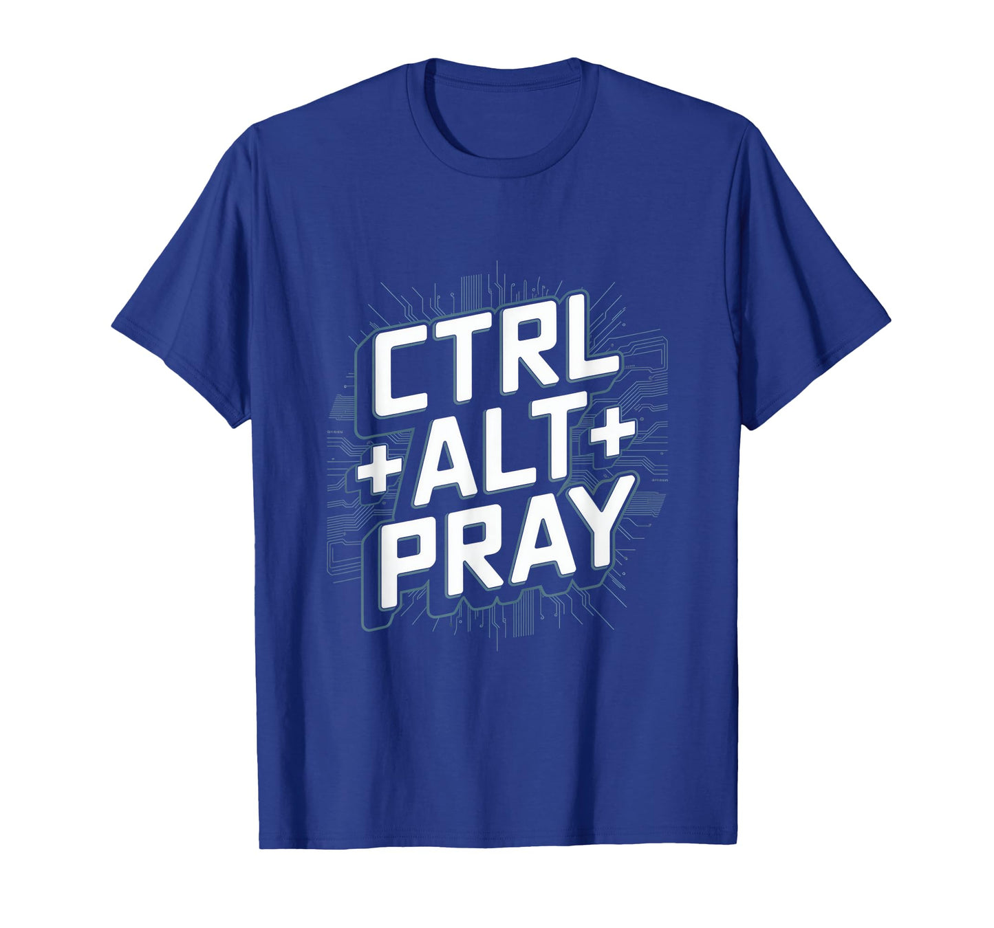 Christian Ctrl Alt Pray Tech Theme T-Shirt
