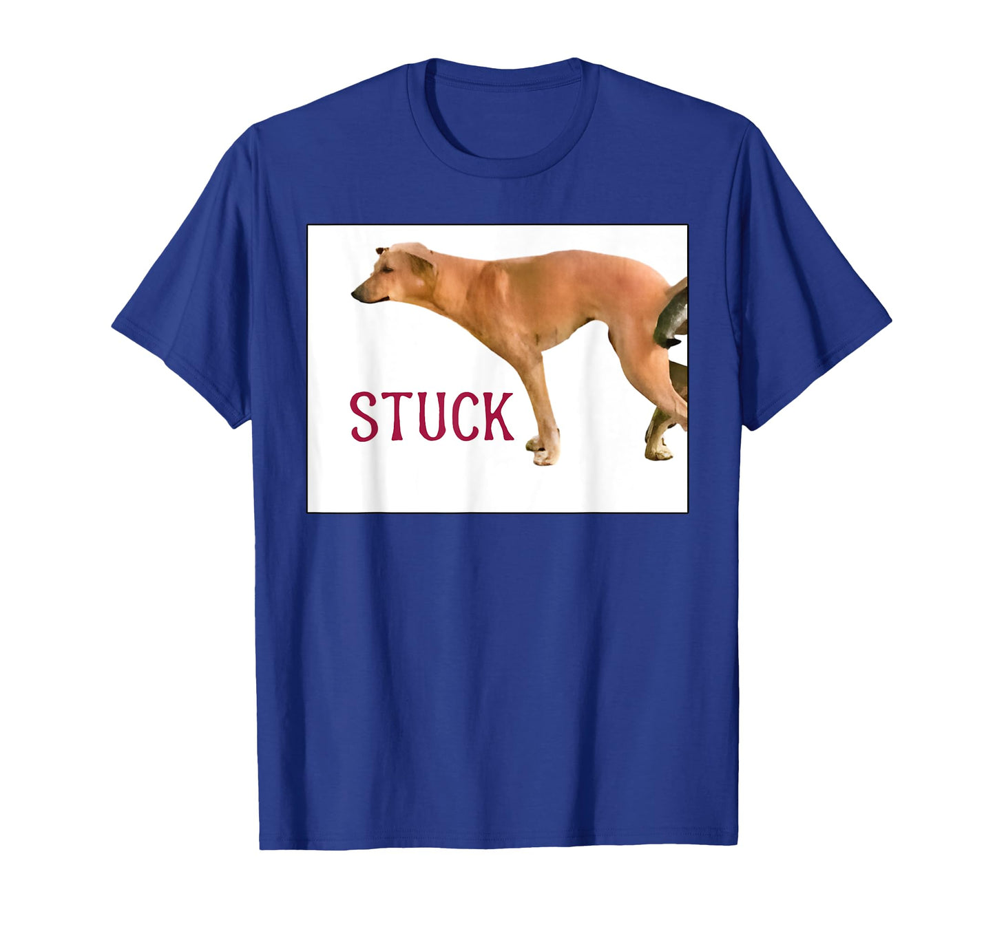 Stuck Together Dogs Funny Couple Saying Quote Dog Adult Joke T-Shirt