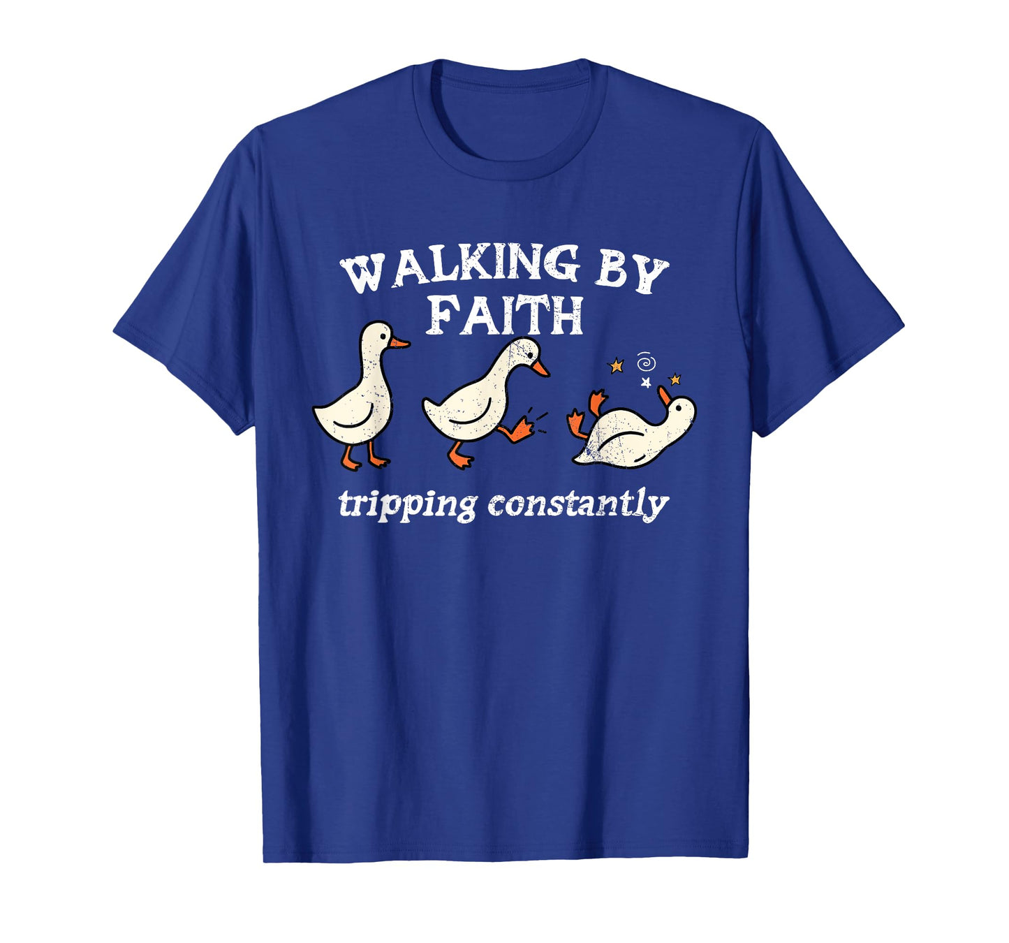 Walking by Faith Tripping Constantly Jesus Cross Christian T-Shirt