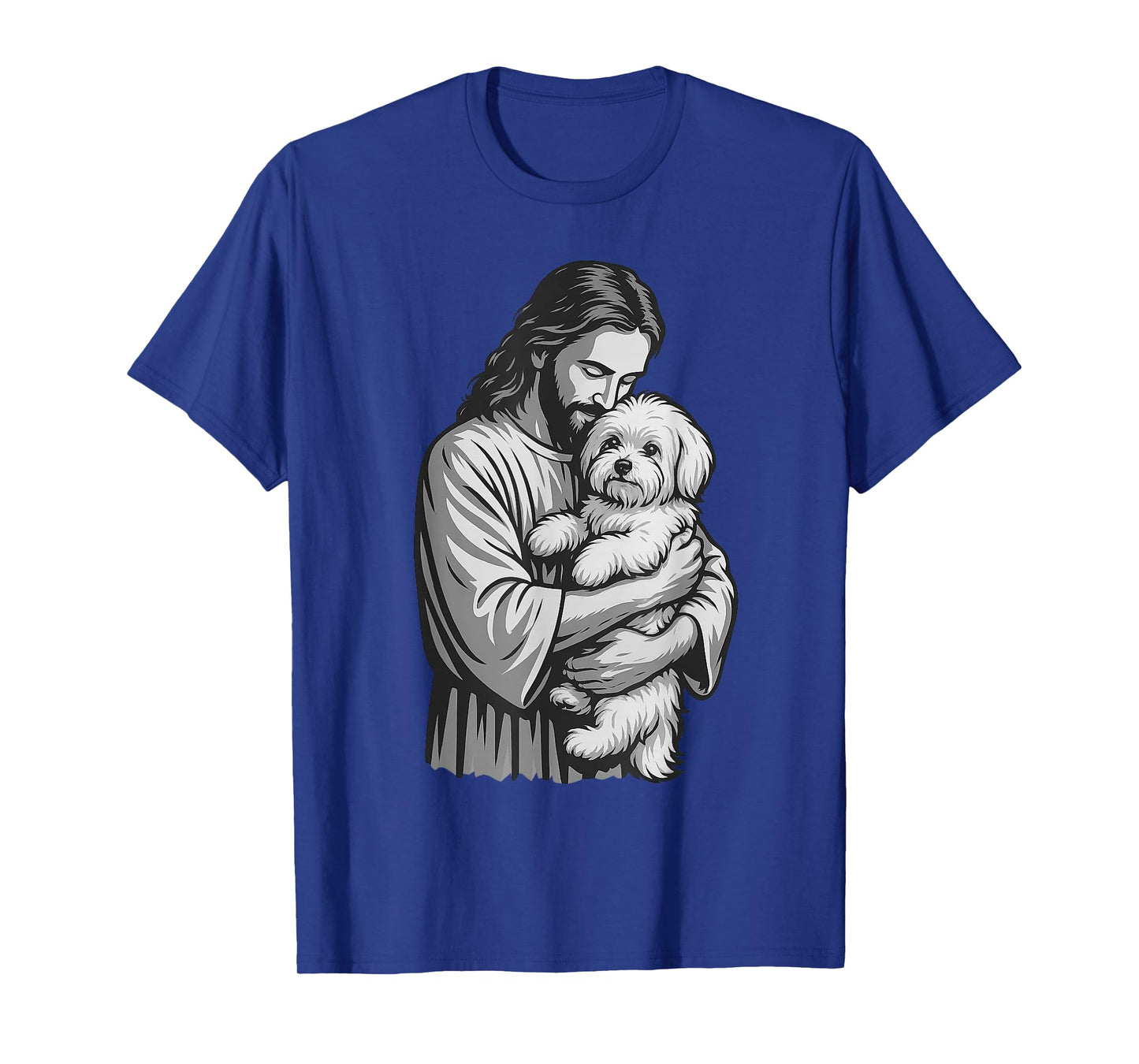 Maltese Dog And Jesus Christian Faith Dog Lover T-Shirt for Men Women Kids