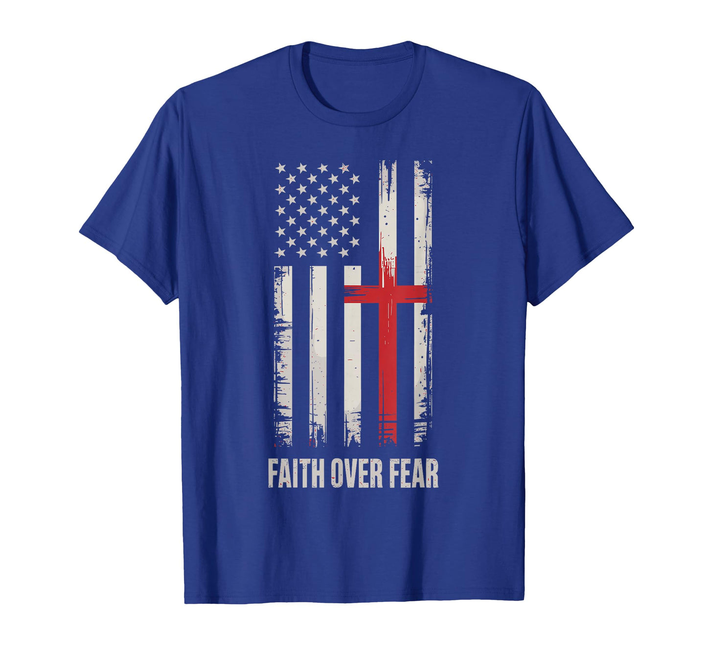 Faith Over Fear American Flag Cross T-Shirt
