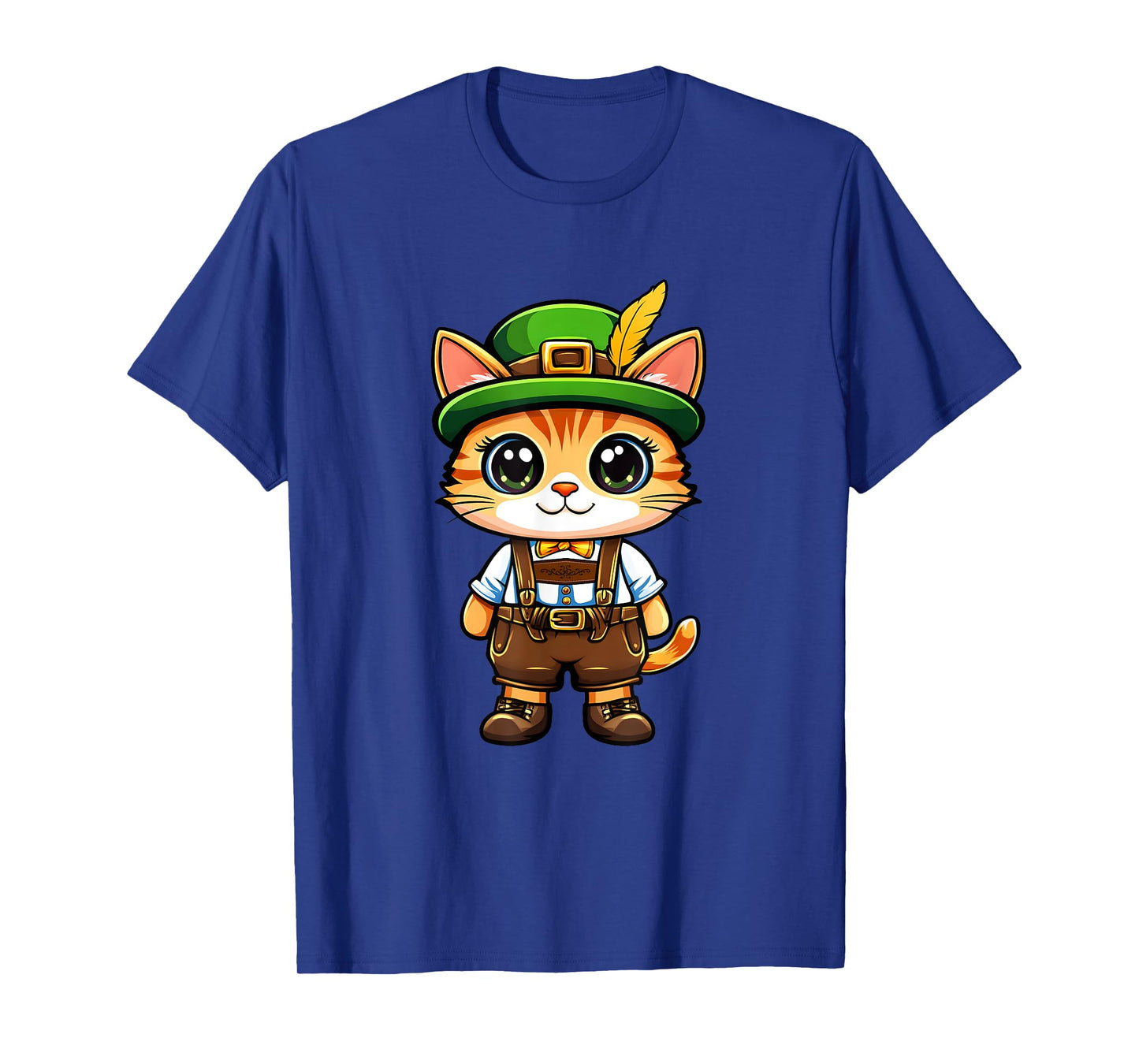 Oktoberfest Cat Funny German Bavarian Lederhosen Cat Lover T-Shirt