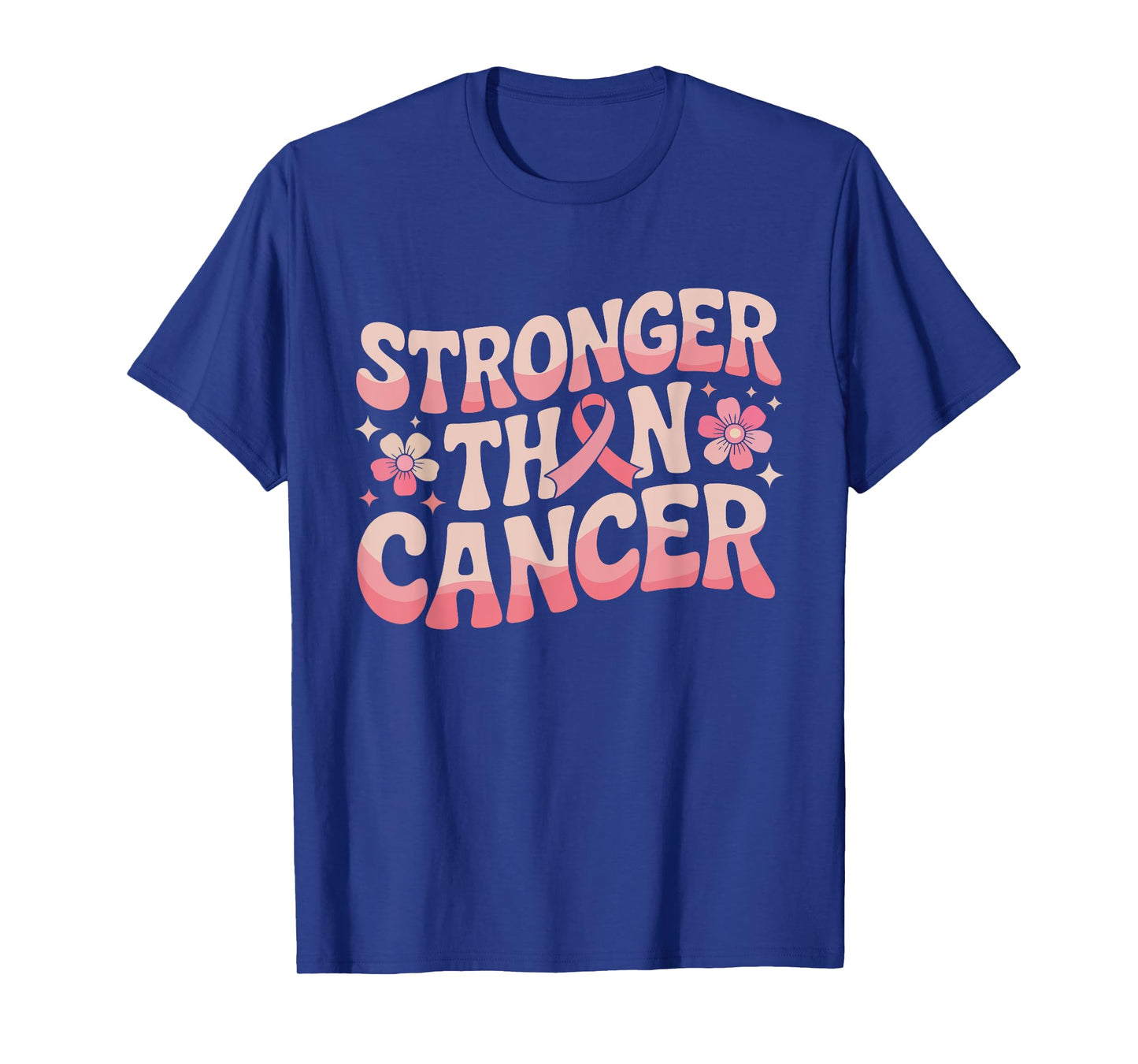 Stronger Than Cancer Pink Ribbon October Awareness Support T-Shirt