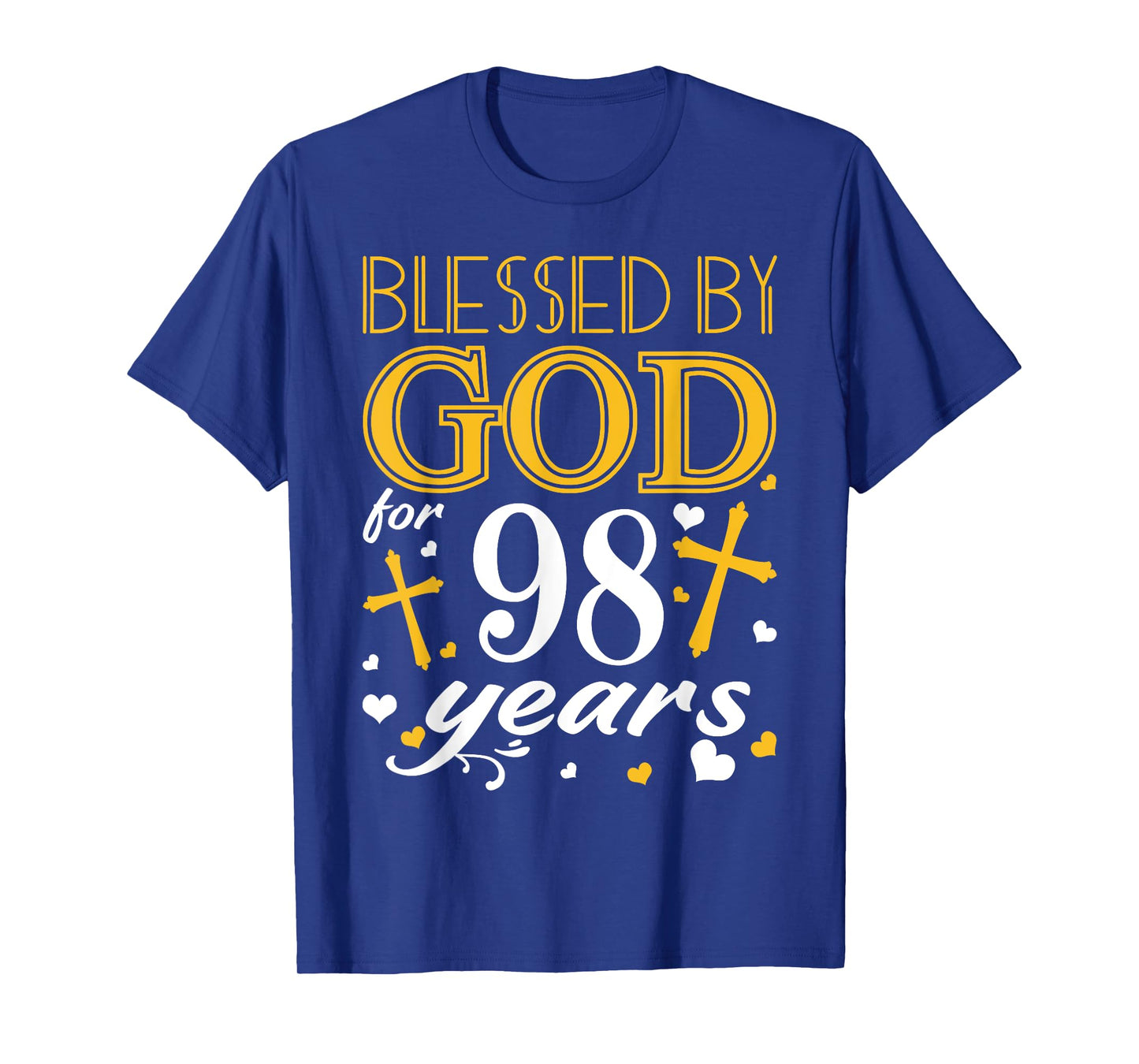 Vintage Blessed By God For 98 Years Happy 98th Birthday T-Shirt