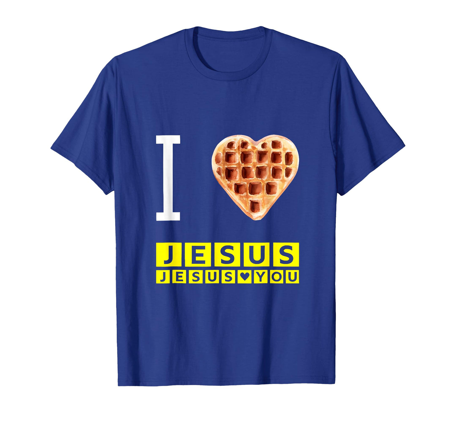 Funny I Love Jesus Waffle Heart Christian Breakfast T-Shirt