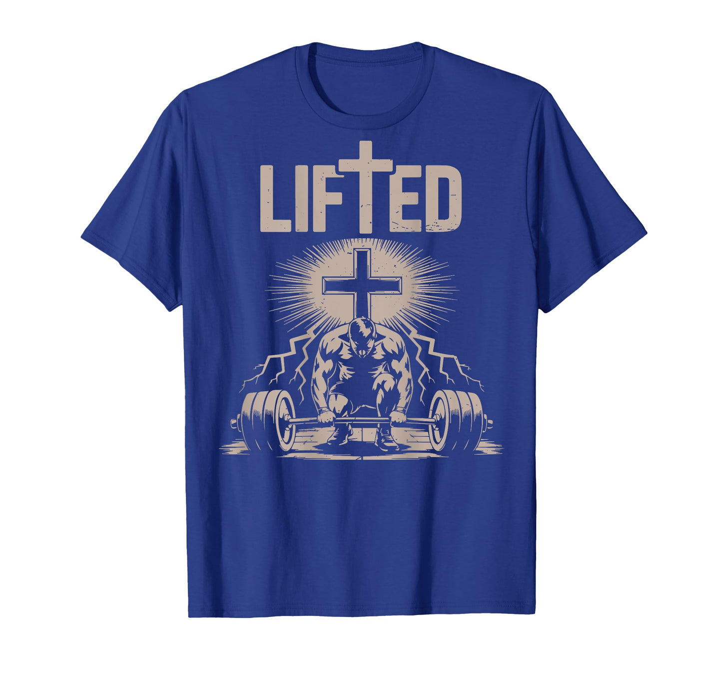 Lifted Funny Christian Workout Gym Jesus Weightlifting Cross T-Shirt