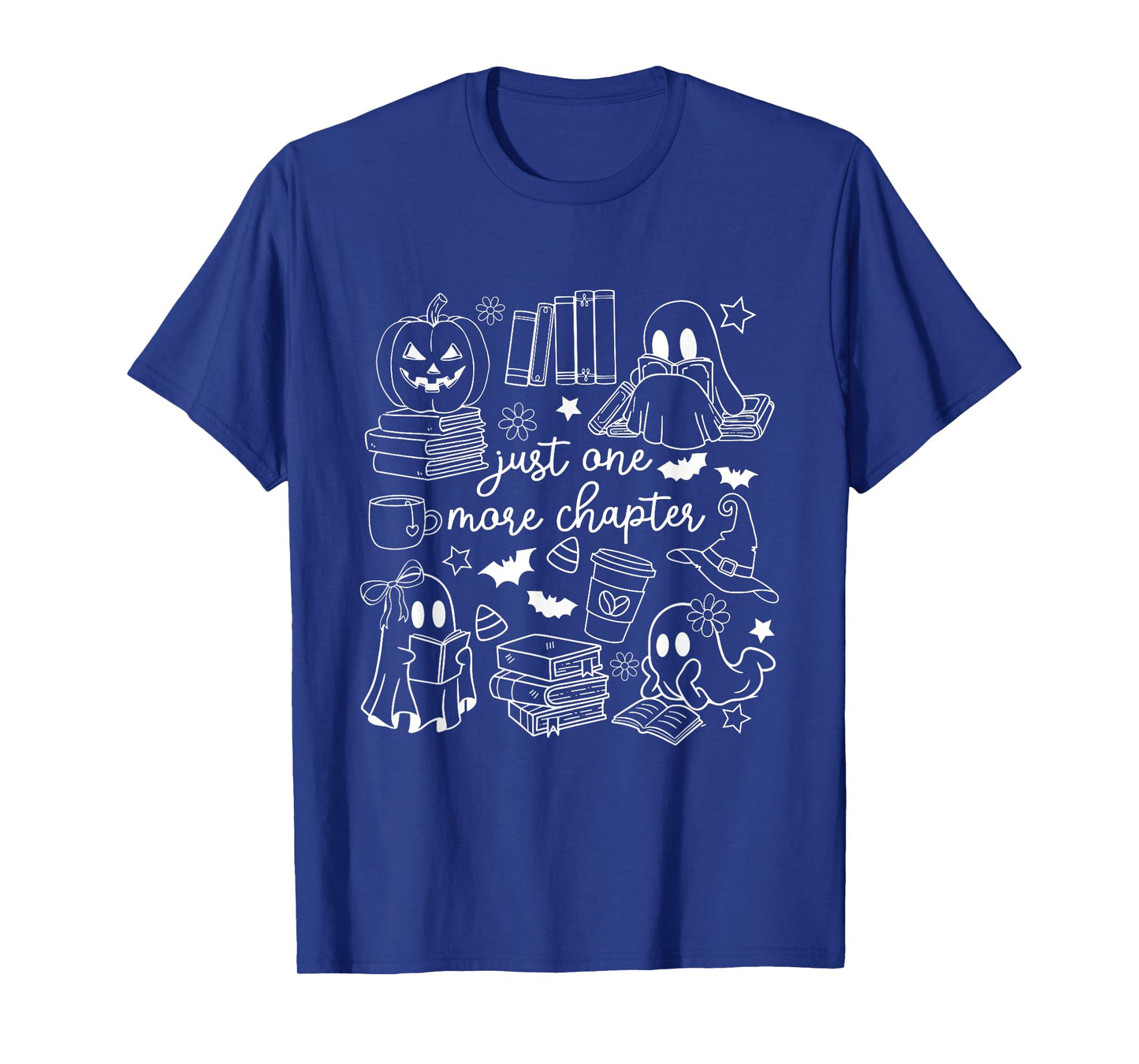 Just One More Chapter Ghost Books Halloween Spooky Season T-Shirt